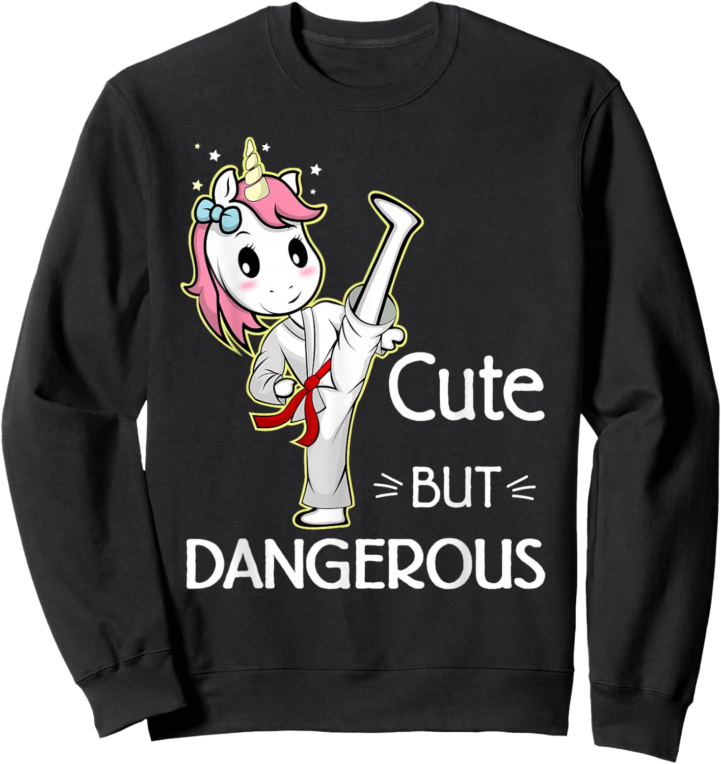 Cute Unicorn Karate Taekwondo - Kids - Black - Small - Short Sleeve - Funny Martial Arts Sweatshirt - Sweatshirt | Black