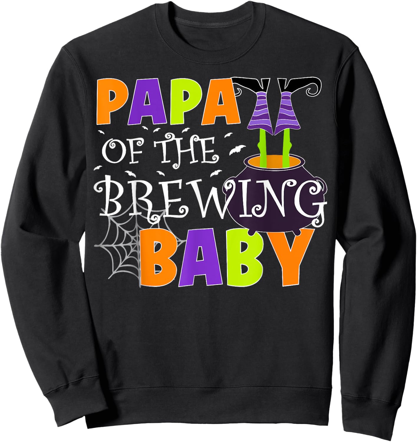 Papa Of The Brewing Baby Halloween Witch Sweatshirt - Sweatshirt | Black