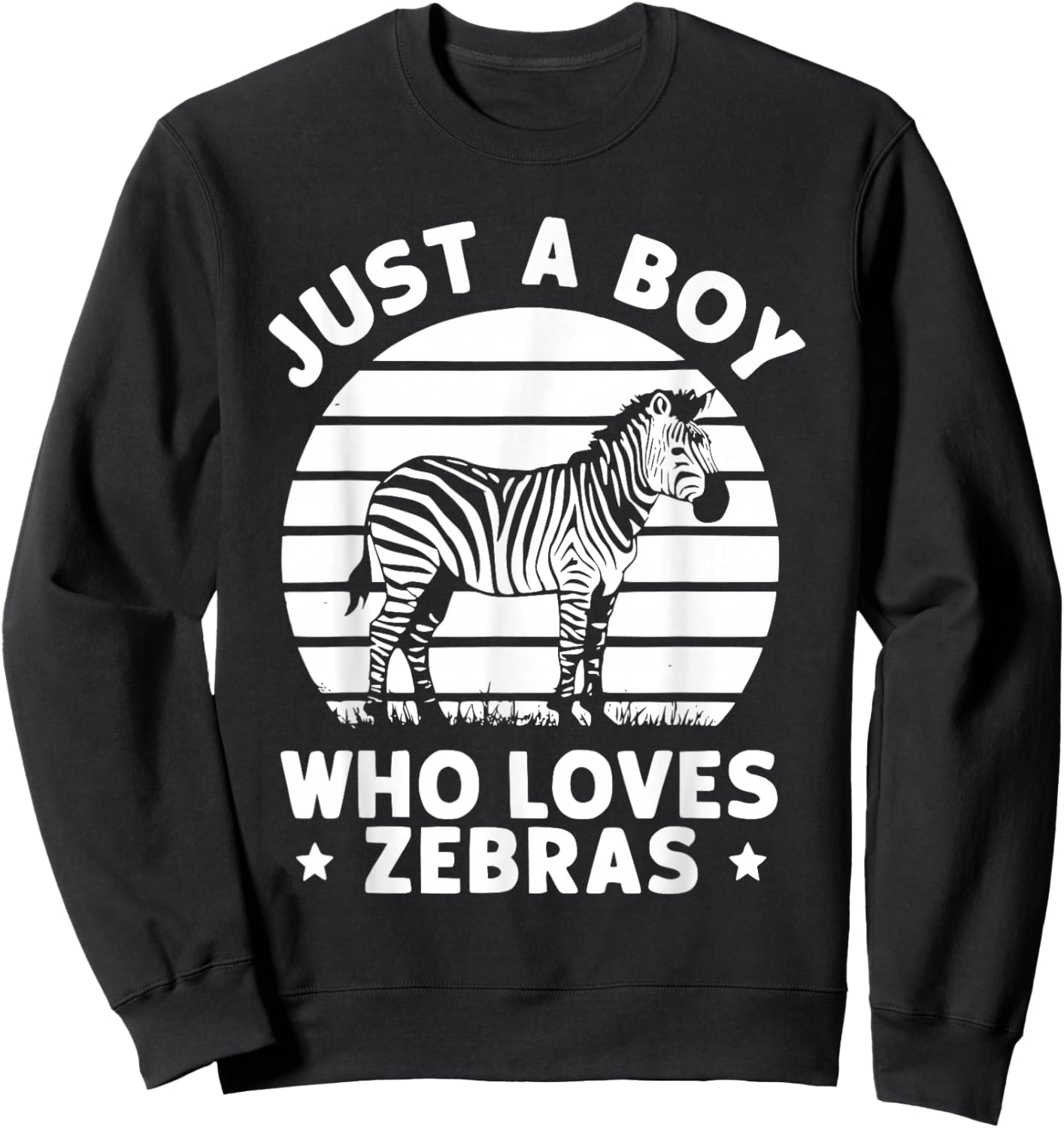 Just A Boy Who Loves Zebras Sweatshirt - Sweatshirt | Black
