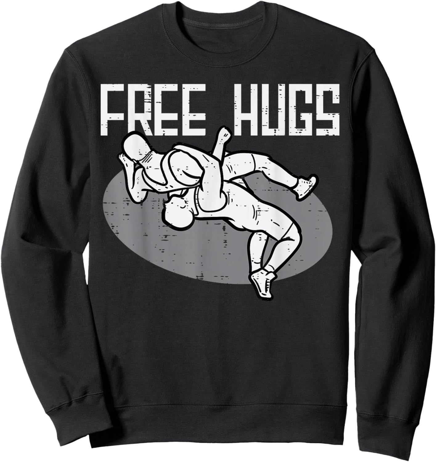 Wrestling Free Hugs Funny Wrestler Men Women Boys Kids Sweatshirt - Sweatshirt | Black
