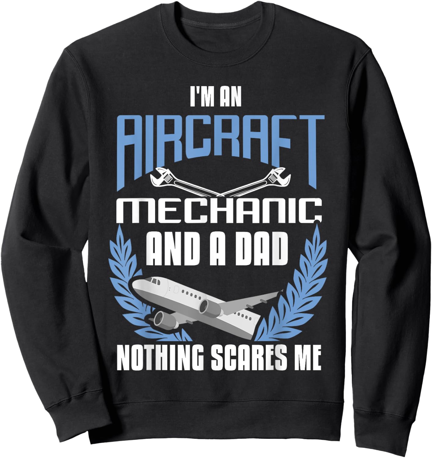 Aircraft Mechanic Dad Shirt Airplane Mechanic Father Gift Sweatshirt - Sweatshirt | Black