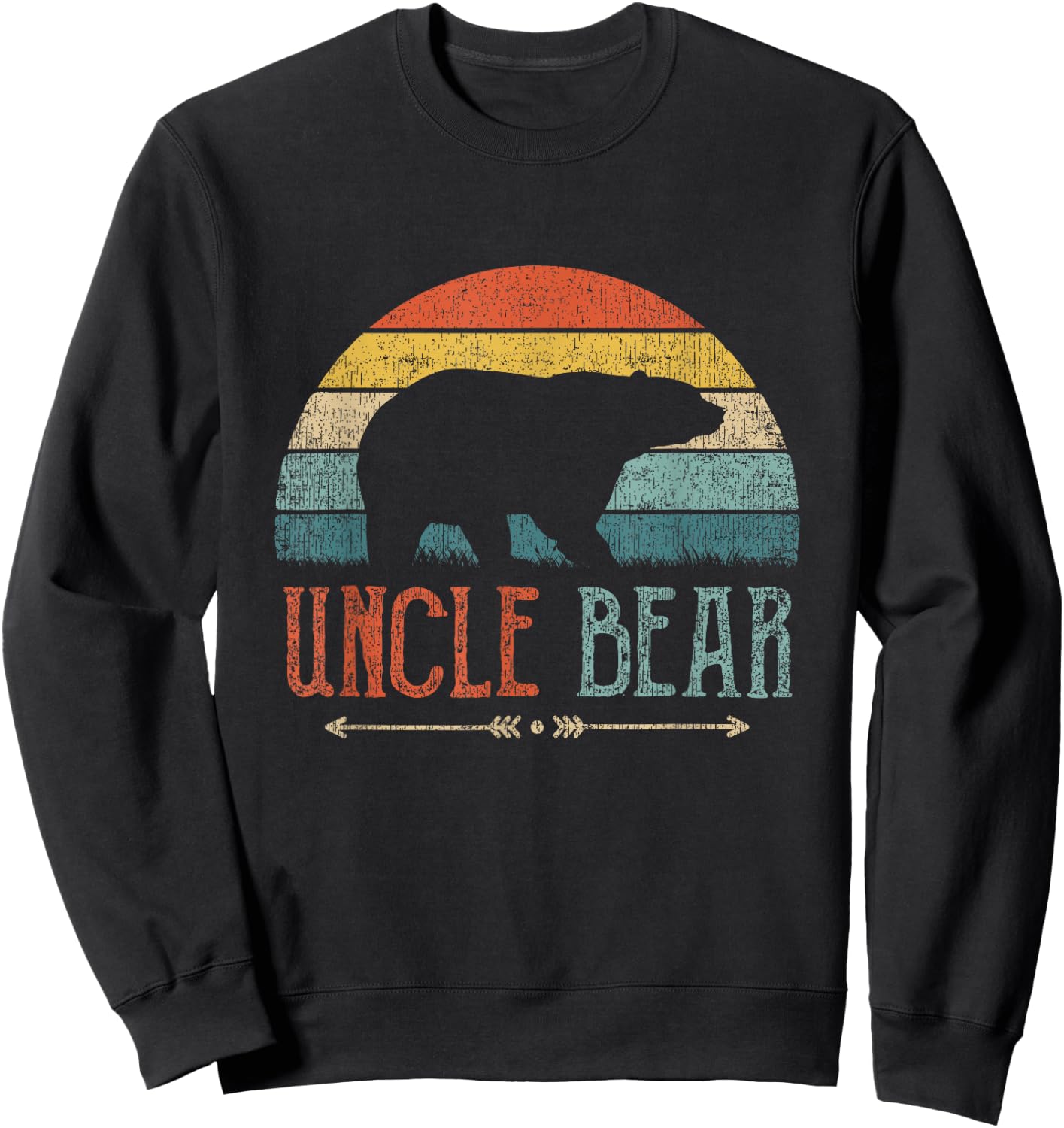 Uncle Bear Vintage Retro Uncle Sweatshirt - Sweatshirt | Black