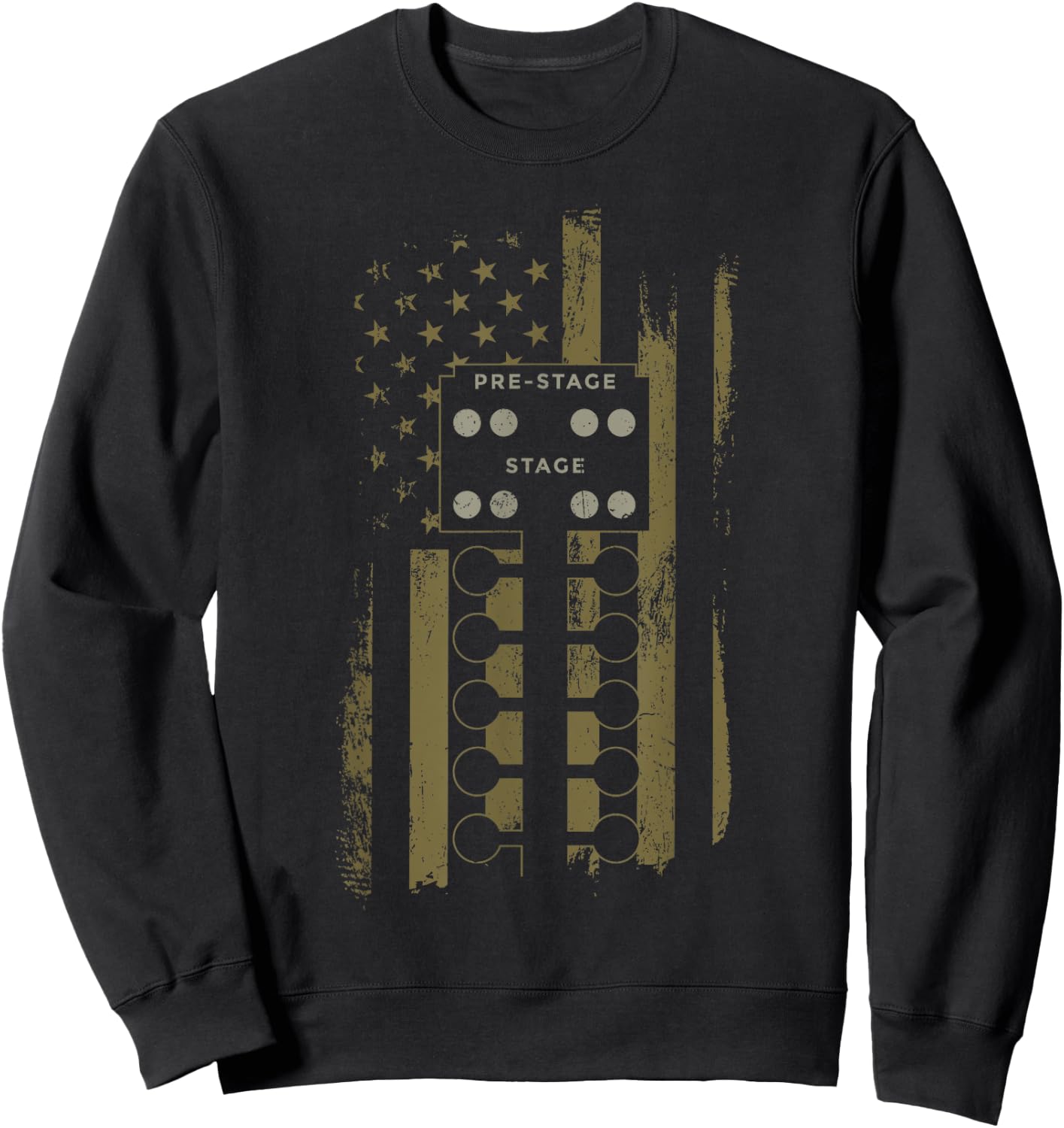 Drag Racing Race Car American Flag Vintage Camo Camouflage Kids Men Sweatshirt - Sweatshirt | Black