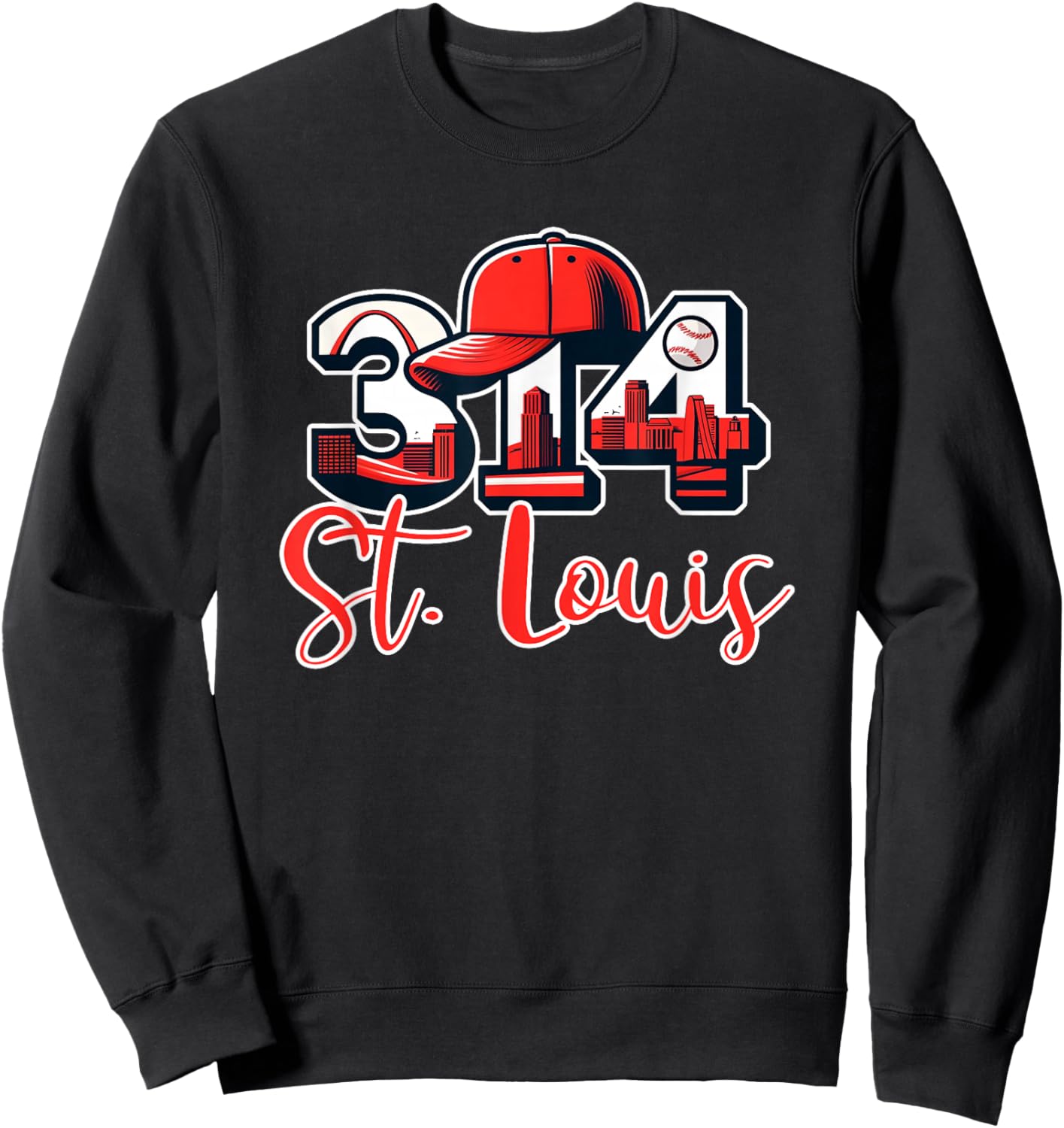 314 St. Louis Skyline With STL Arch Sweatshirt - Sweatshirt | Black