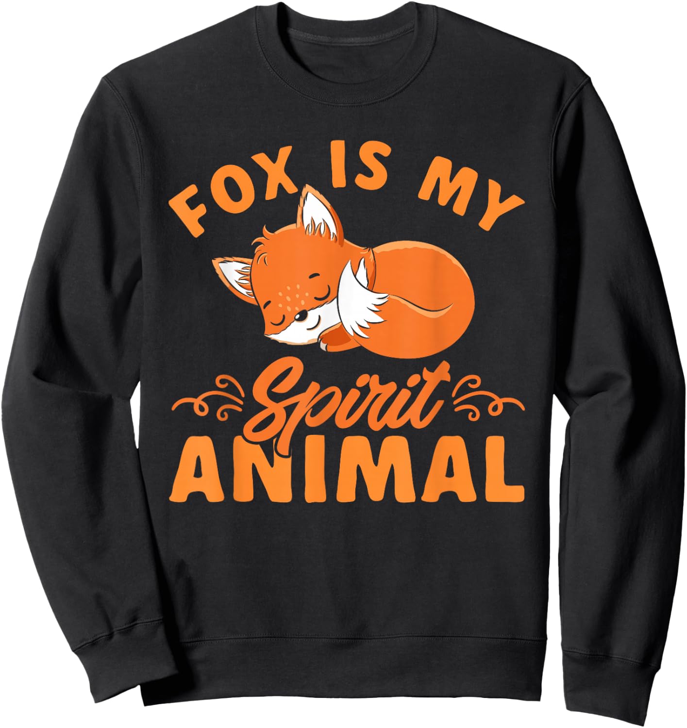 Foxes Cute Kids Boys Girls Fox Is My Spirit Animal Sweatshirt - Sweatshirt | Black