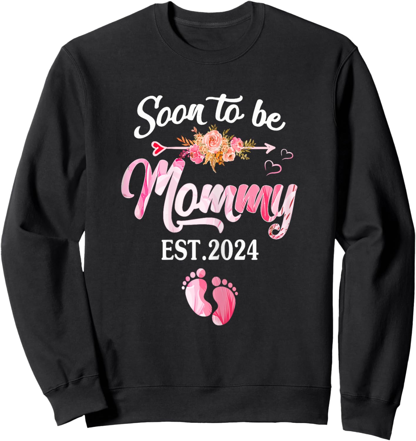 Soon to be Mommy 2024 Mother's Day First Time Mom Pregnancy Sweatshirt - Sweatshirt | Black
