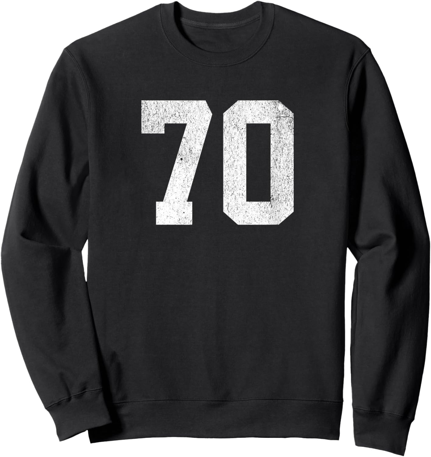 Jersey Uniform Number #70 Athletic Style Sports Graphic Sweatshirt - Sweatshirt | Black