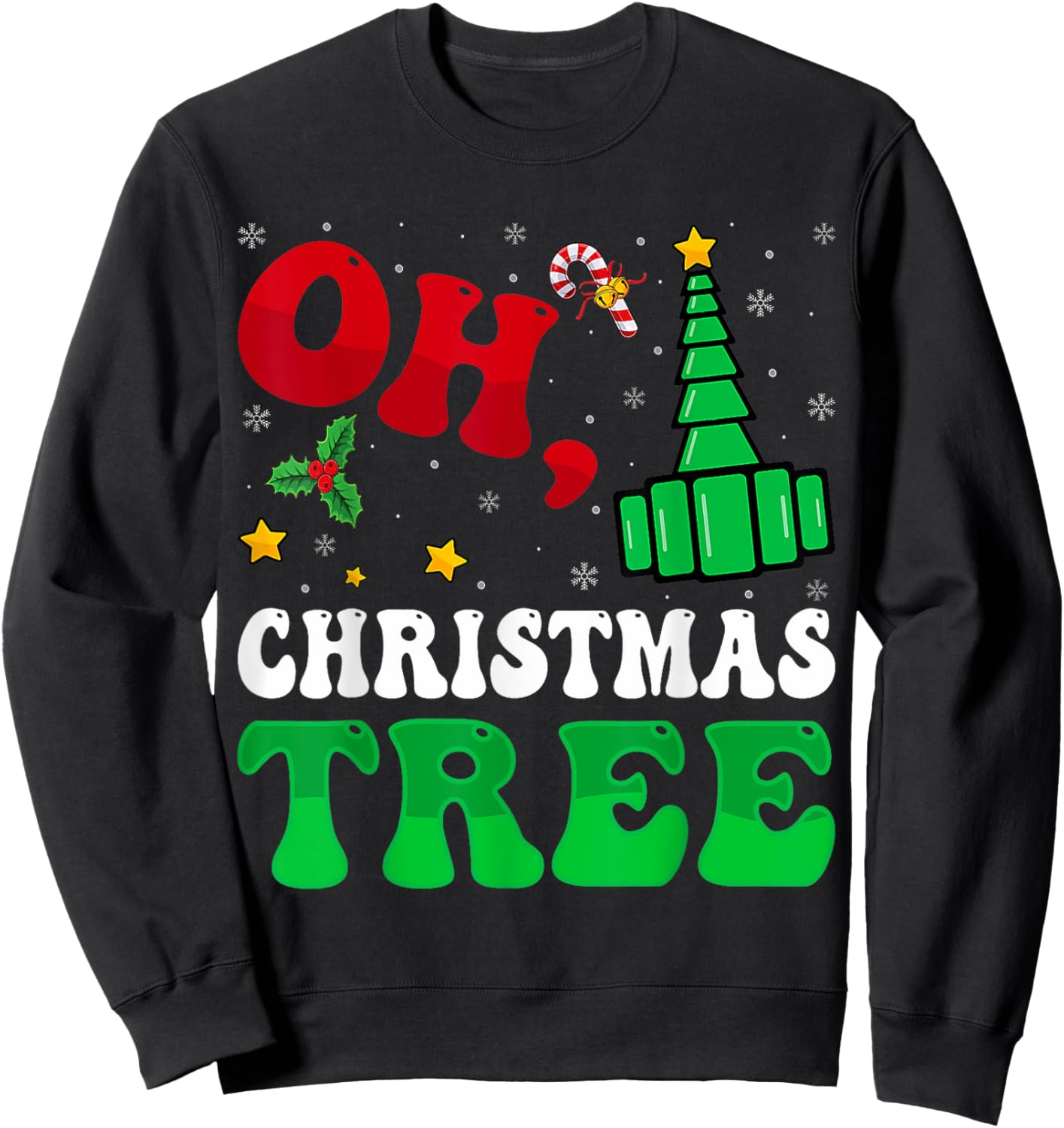 Oh Christmas Tree Xmas Lights RT Respiratory Therapist Sweatshirt - Sweatshirt | Black