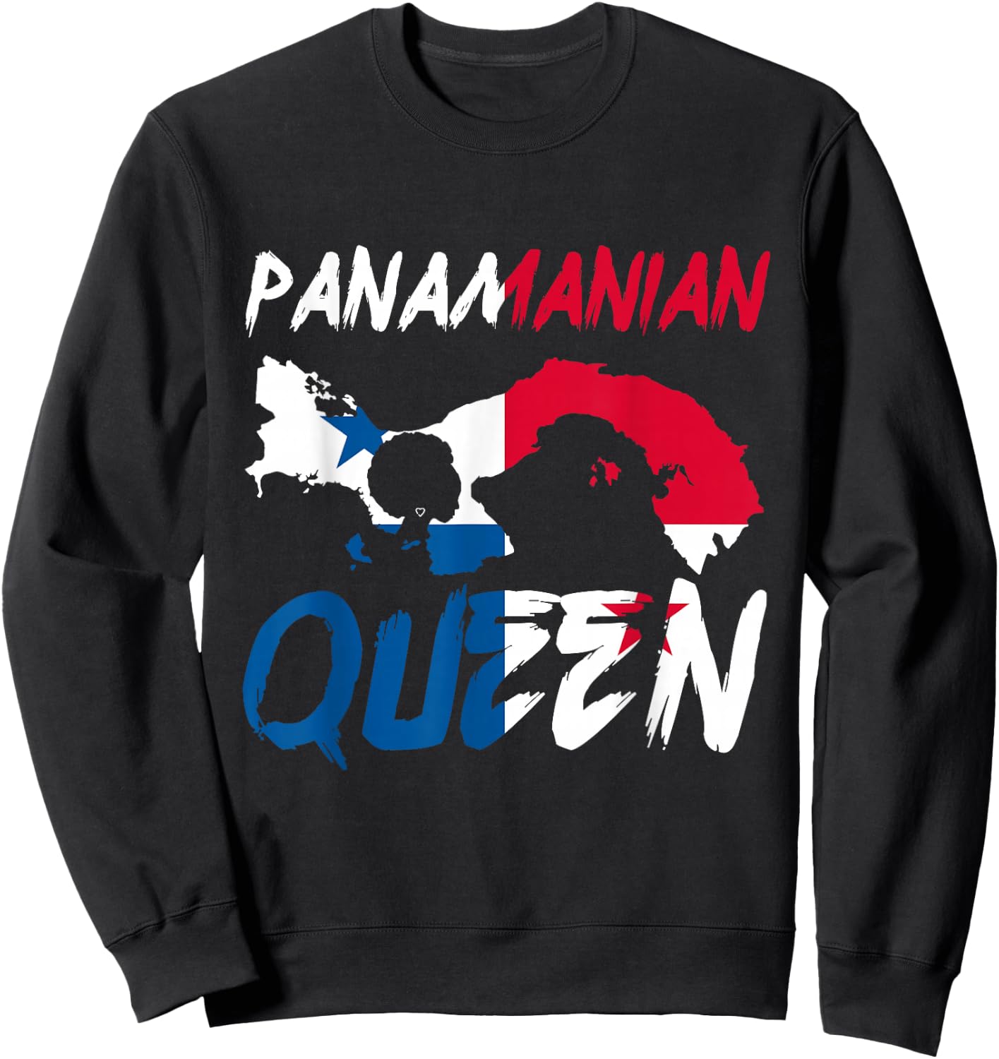 Panamanian Queen Panama Flag Afro-Pride Proud Independent Sweatshirt - Sweatshirt | Black