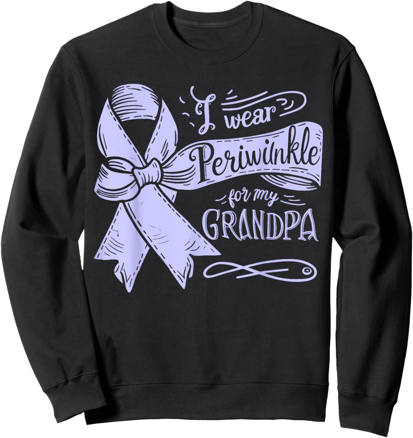 I Wear Periwinkle For My Grandpa Esophageal Cancer Awareness Sweatshirt - Sweatshirt | Black