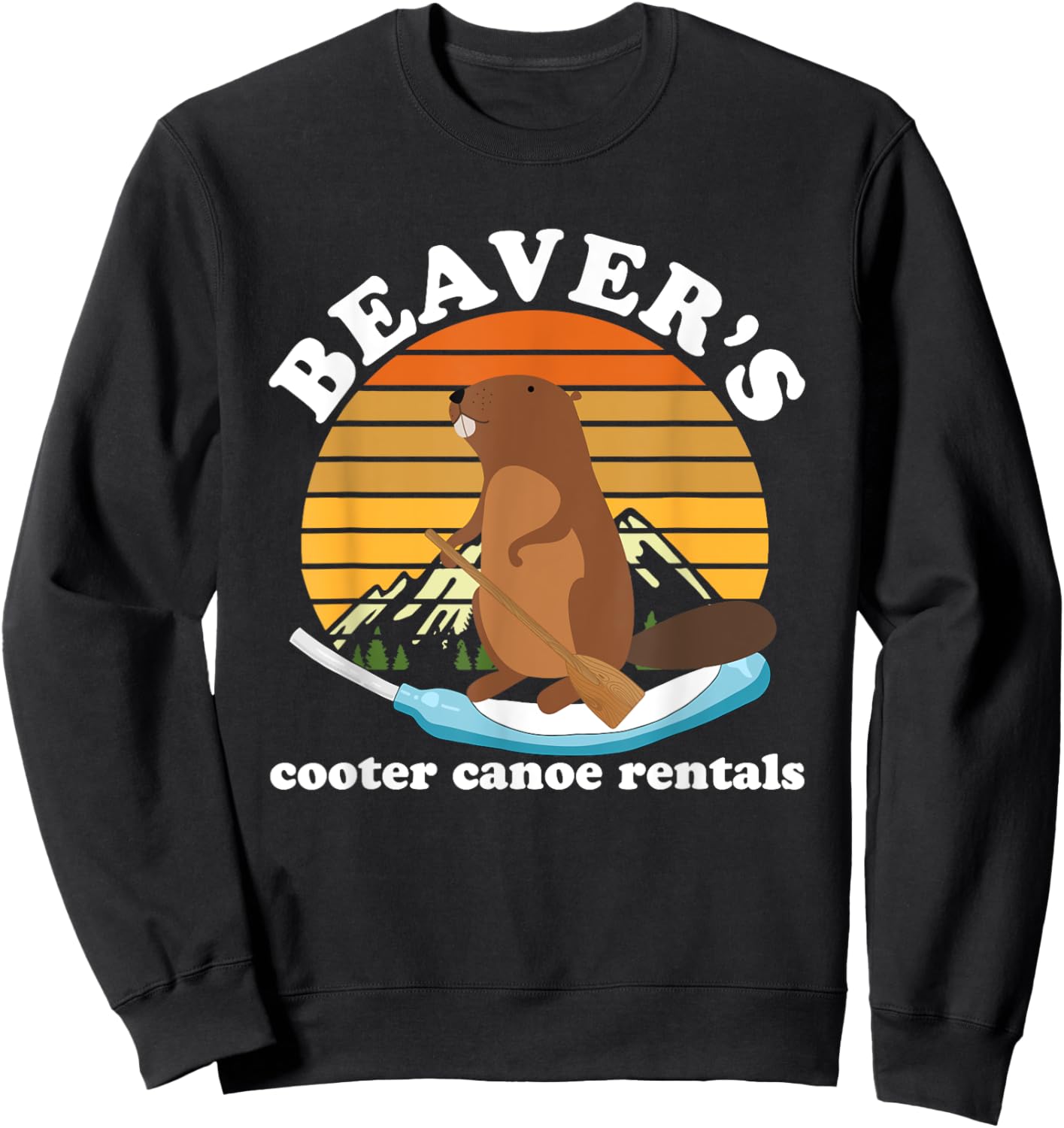 Beaver's Cooter Canoe Rentals Vintage Design Sweatshirt - Sweatshirt | Black