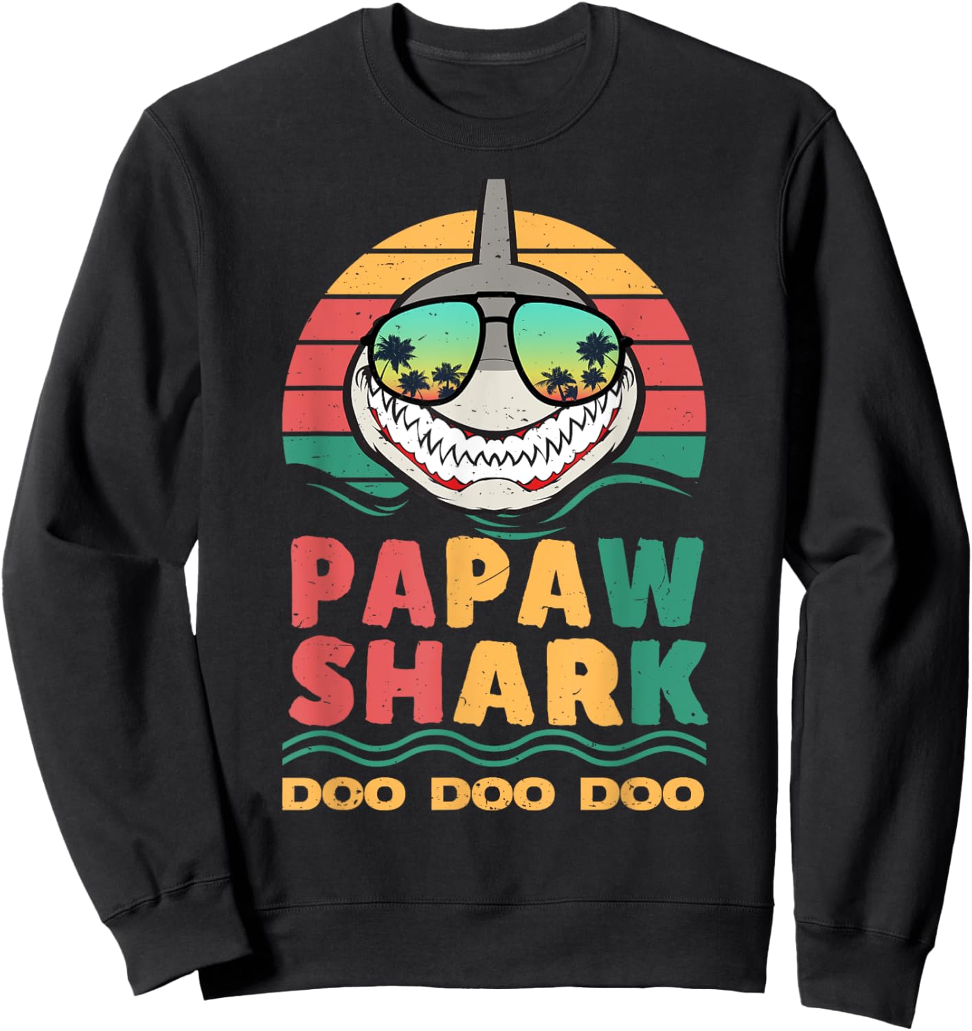 FAMILY 365 Papaw Shark Fathers Day Papa Dad Grandpa Men Gift Sweatshirt - Sweatshirt | Black
