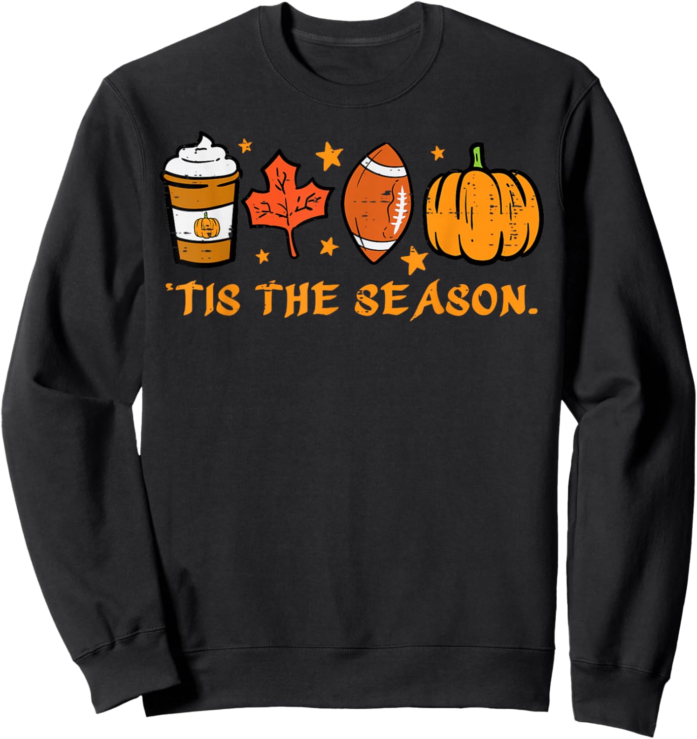 Tis The Season Football Fall Pumpkin Spice Men Women Kids Sweatshirt - Sweatshirt | Black