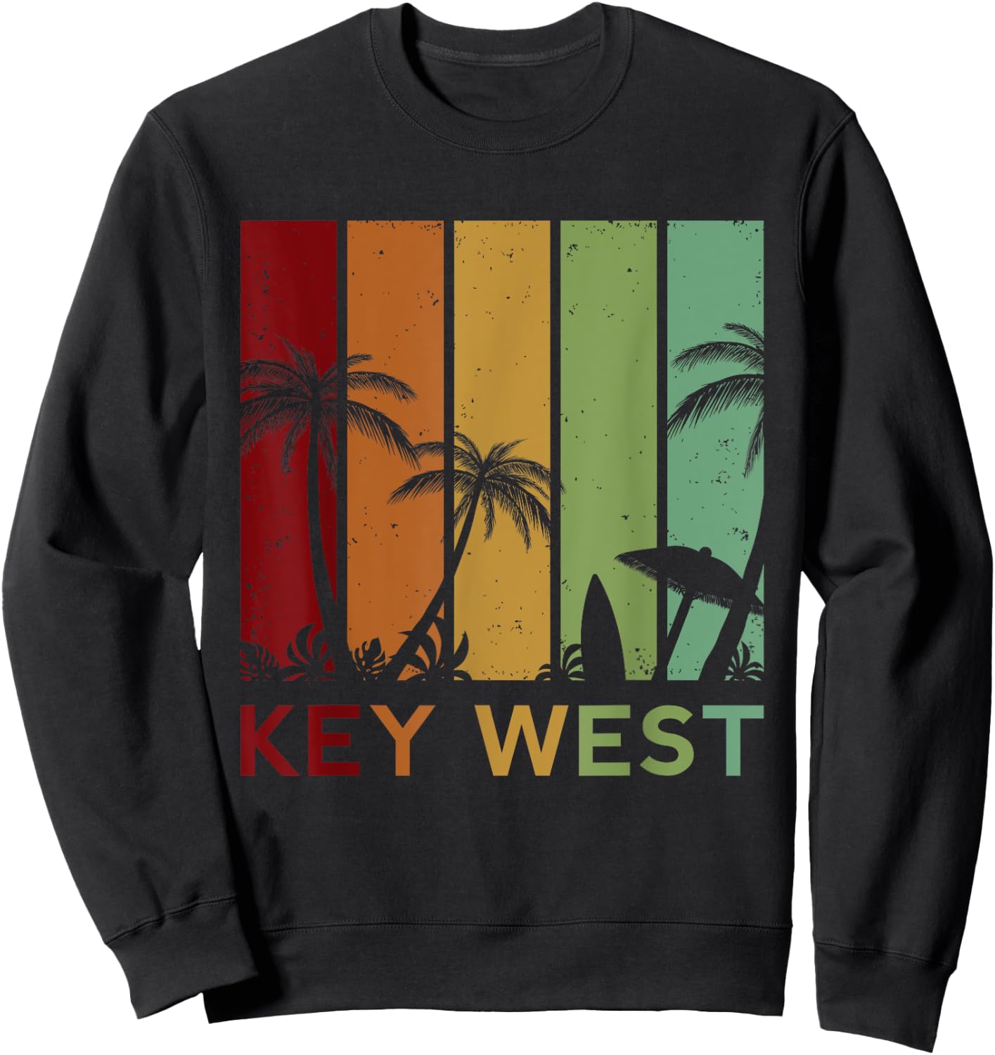 Retro Key West Florida Keys Tropical Vintage Sweatshirt - Sweatshirt | Black