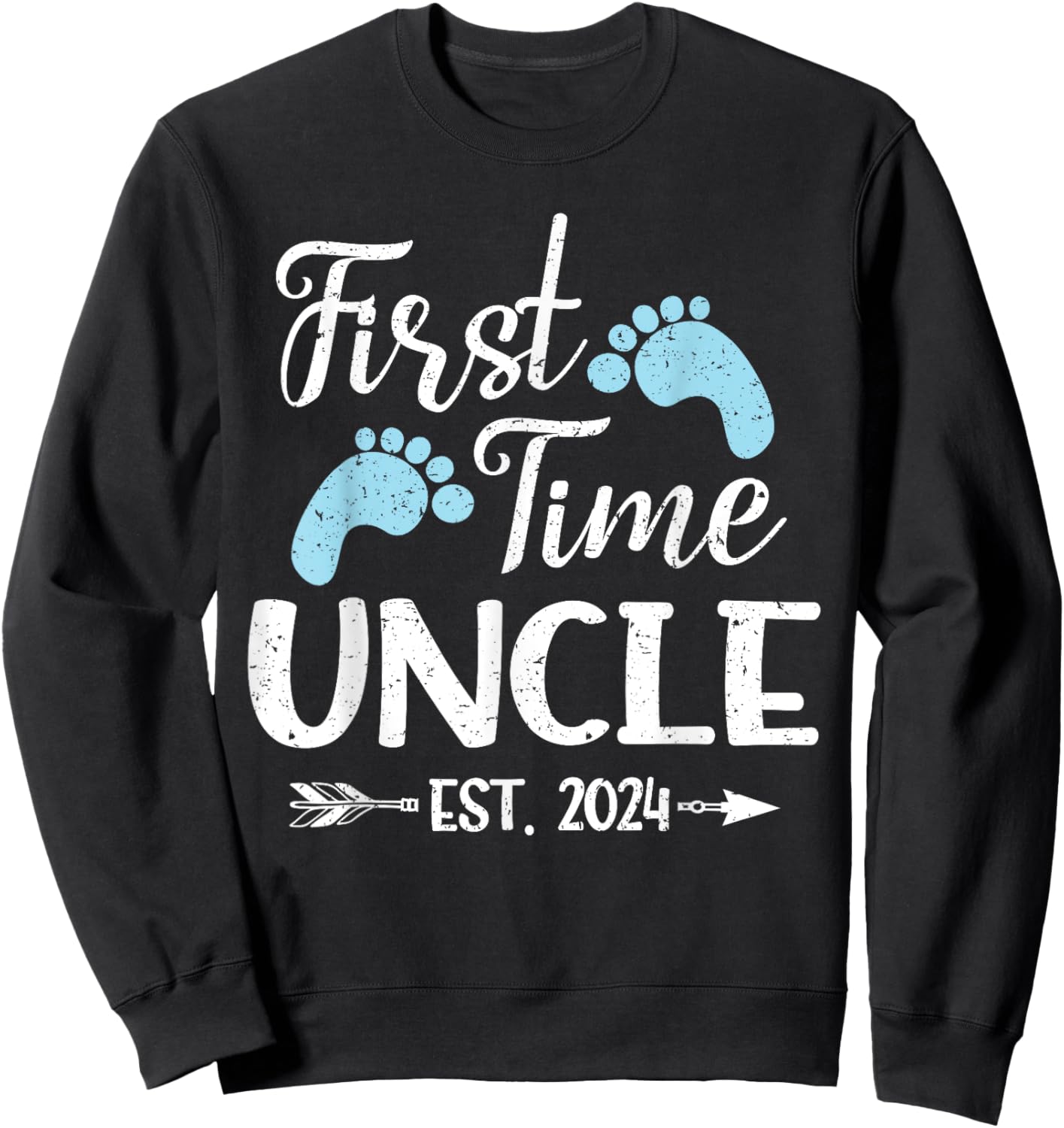 First Time Uncle Est 2024 Sweatshirt - Sweatshirt | Black