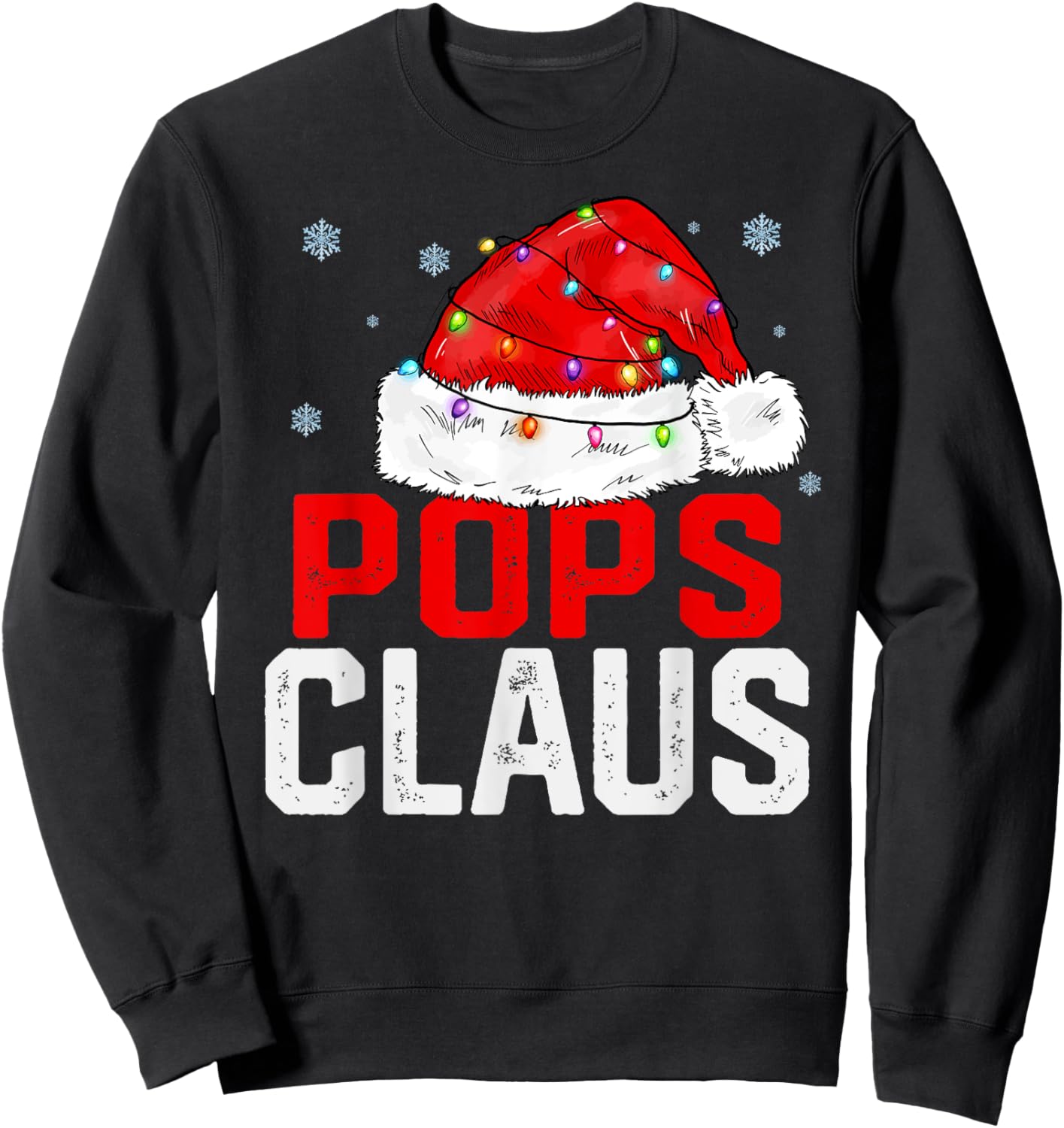 Pops Claus Funny Xmas Family Matching Grandpa Christmas Sweatshirt - Sweatshirt | Black