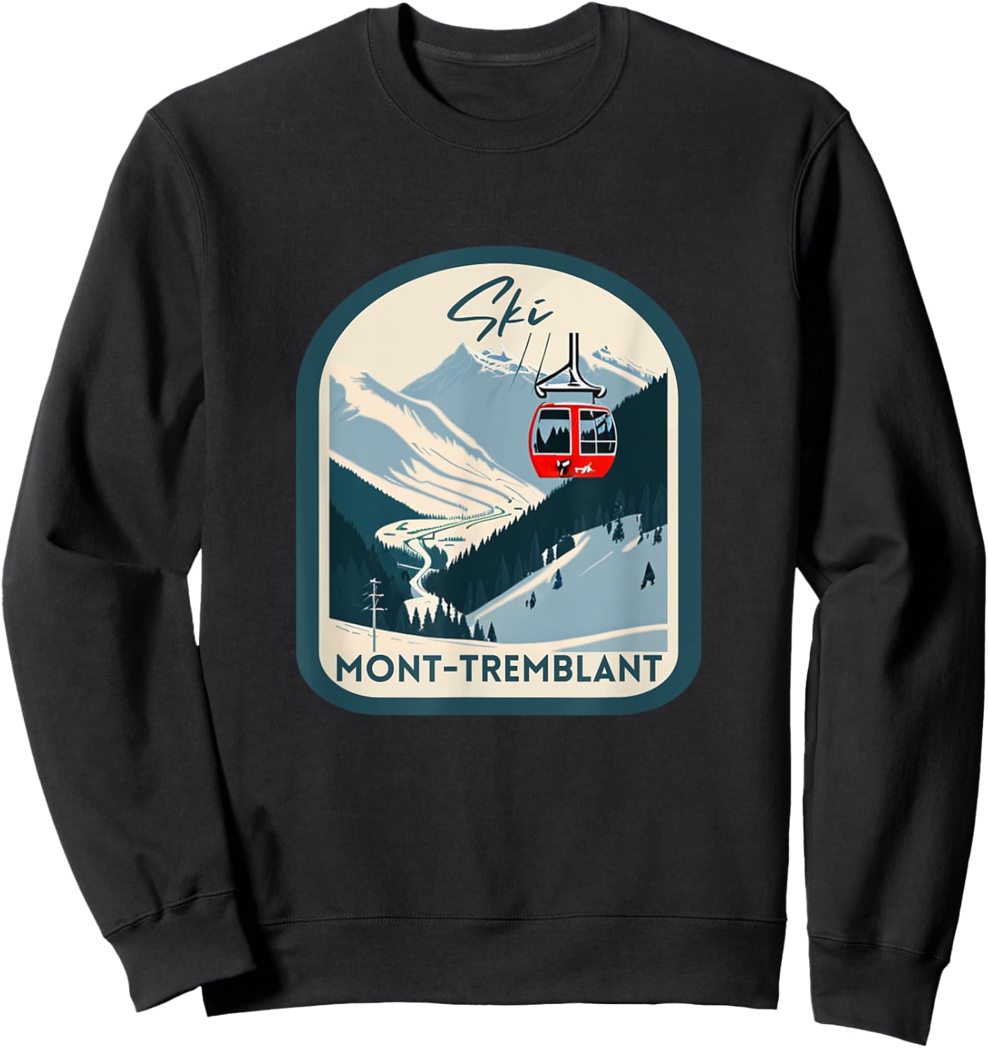 Ski Mont-Tremblant Retro Vintage Style Mont-Tremblant Skiing Sweatshirt - Sweatshirt | Black