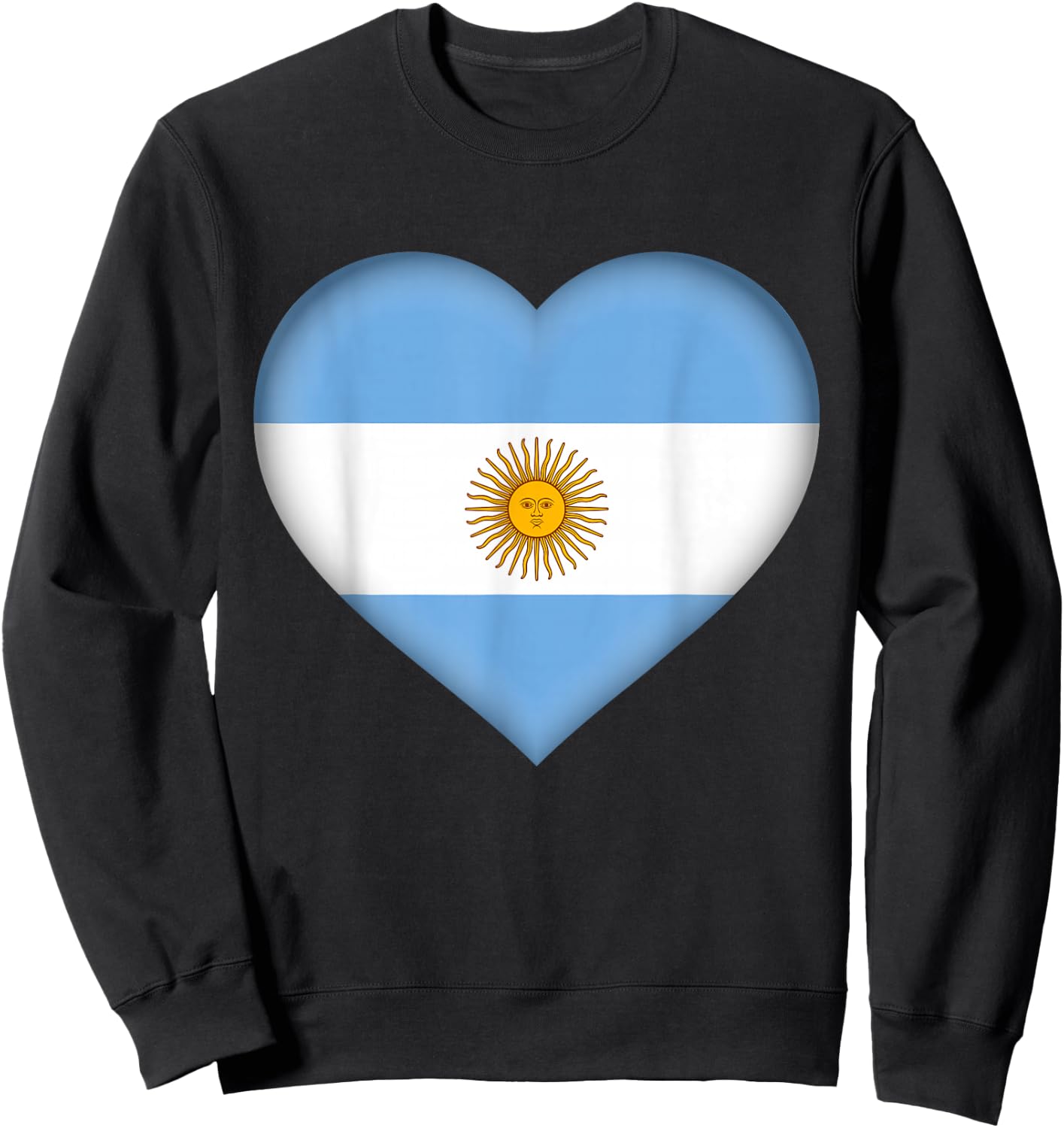 I Love Argentina | Argentinian Flag Heart Outfit Sweatshirt - Sweatshirt | Black