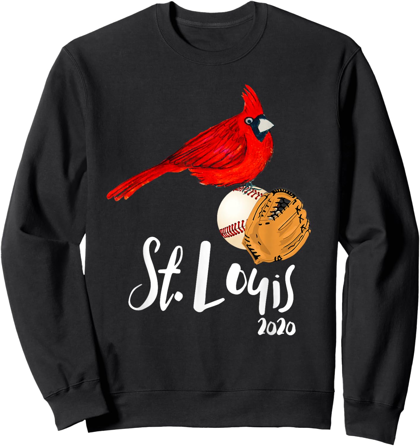 Saint Louis Red Cardinal 2020 Art and Baseball Design Sweatshirt - Sweatshirt | Black