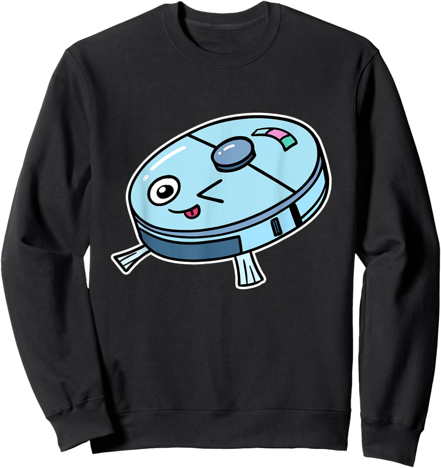 Cute Robot Vacuum Cleaner Vacuum Cleaner Robot Children Sweatshirt - Sweatshirt | Black