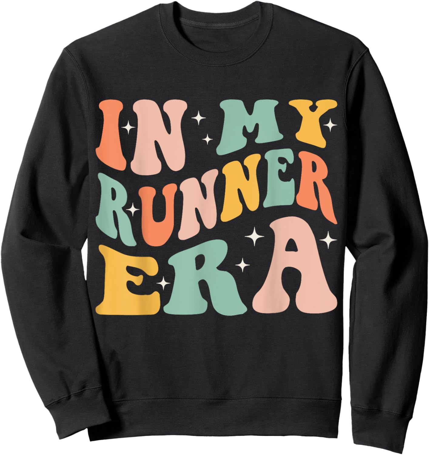 In My Runner Era Funny Running Marathon Groovy Running Mom Sweatshirt - Sweatshirt | Black
