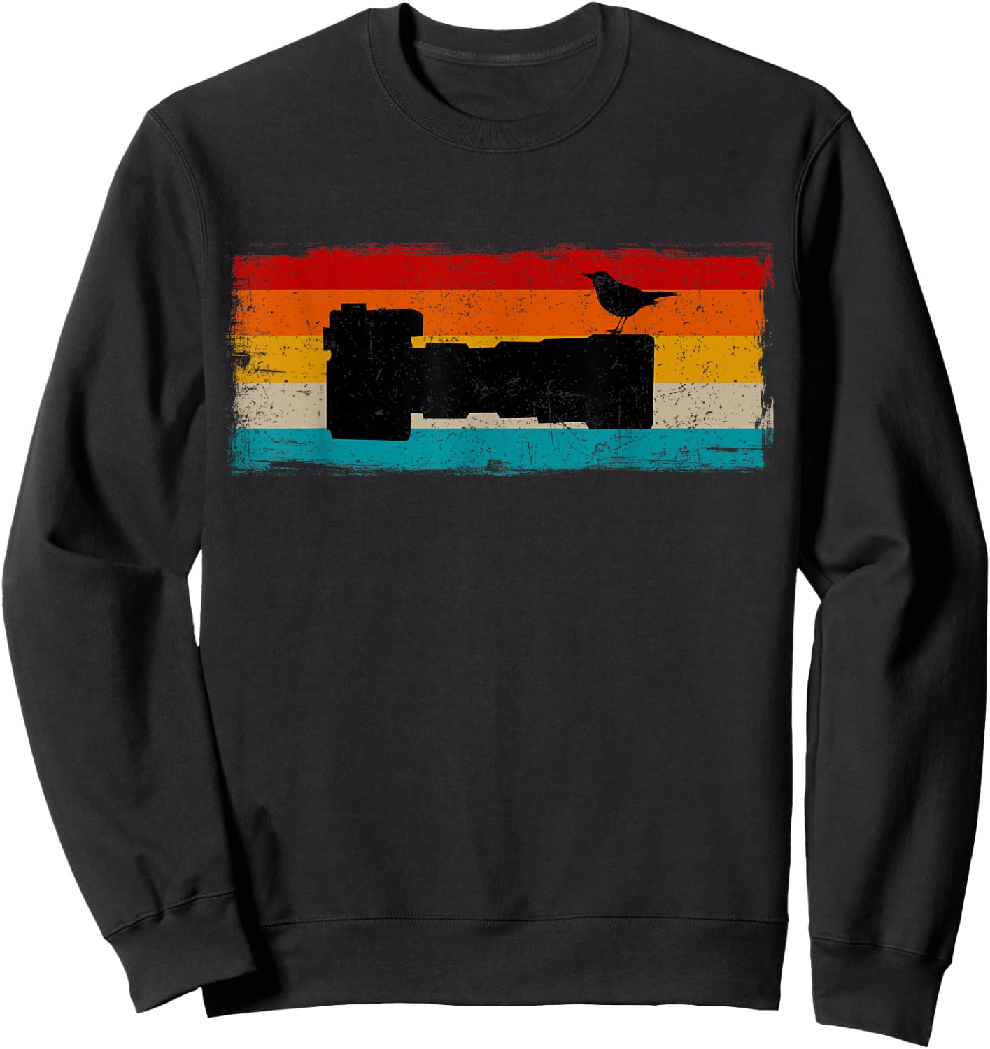 Vintage Bird Photographer Nature Photography Bird Lover Sweatshirt - Sweatshirt | Black