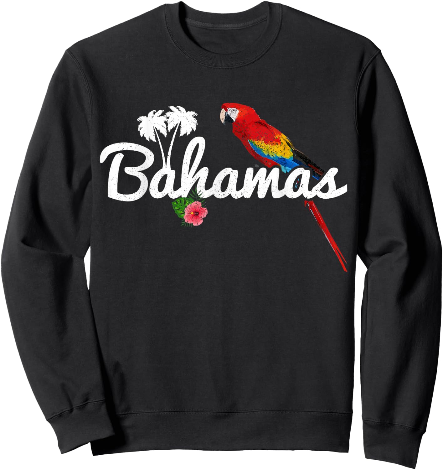 Bahamas Parrot Caribbean Souvenir Sweatshirt - Sweatshirt | Black