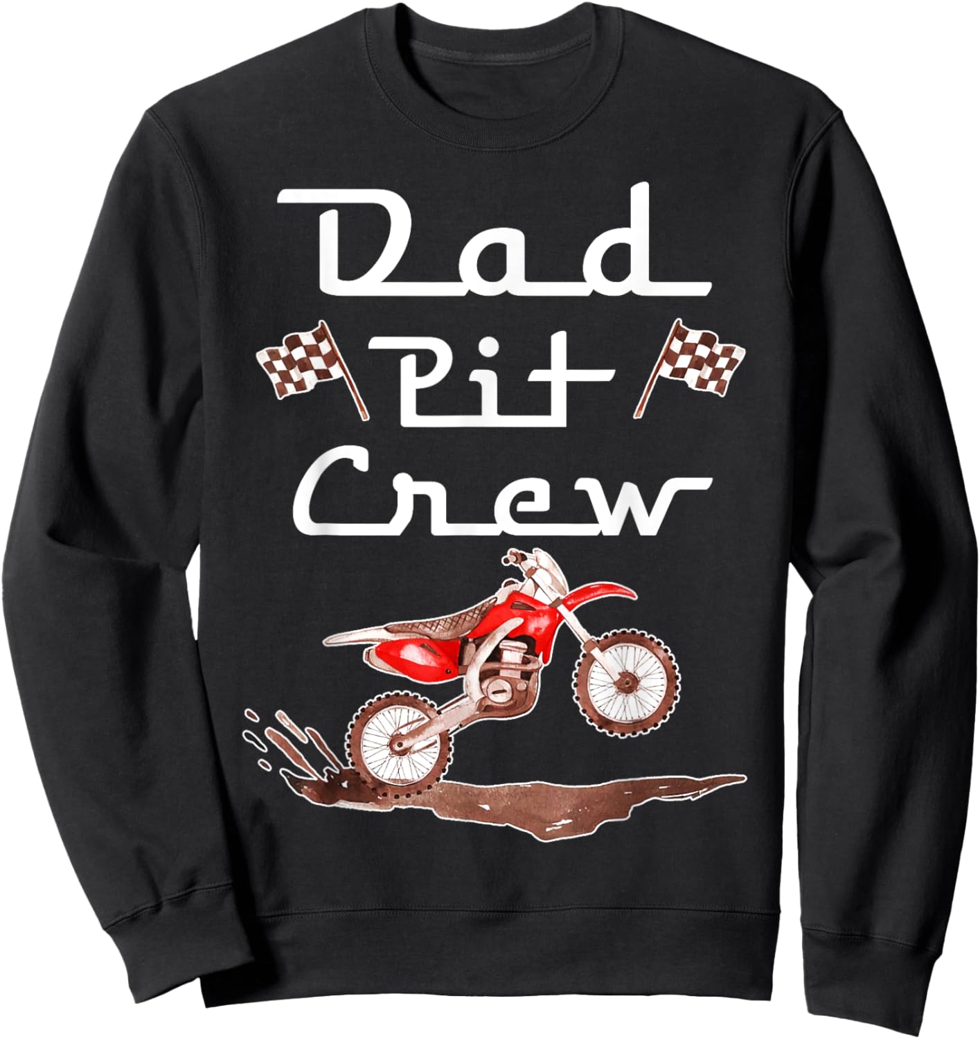 Dirt Bike Birthday Party Racing Family Dad Pit Crew Sweatshirt - Sweatshirt | Black
