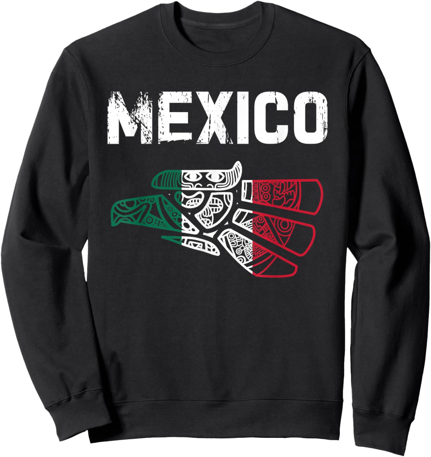 Mexico Vintage Mexican Flag Pride Hecho en Mexico Jersey Sweatshirt - Sweatshirt | Black