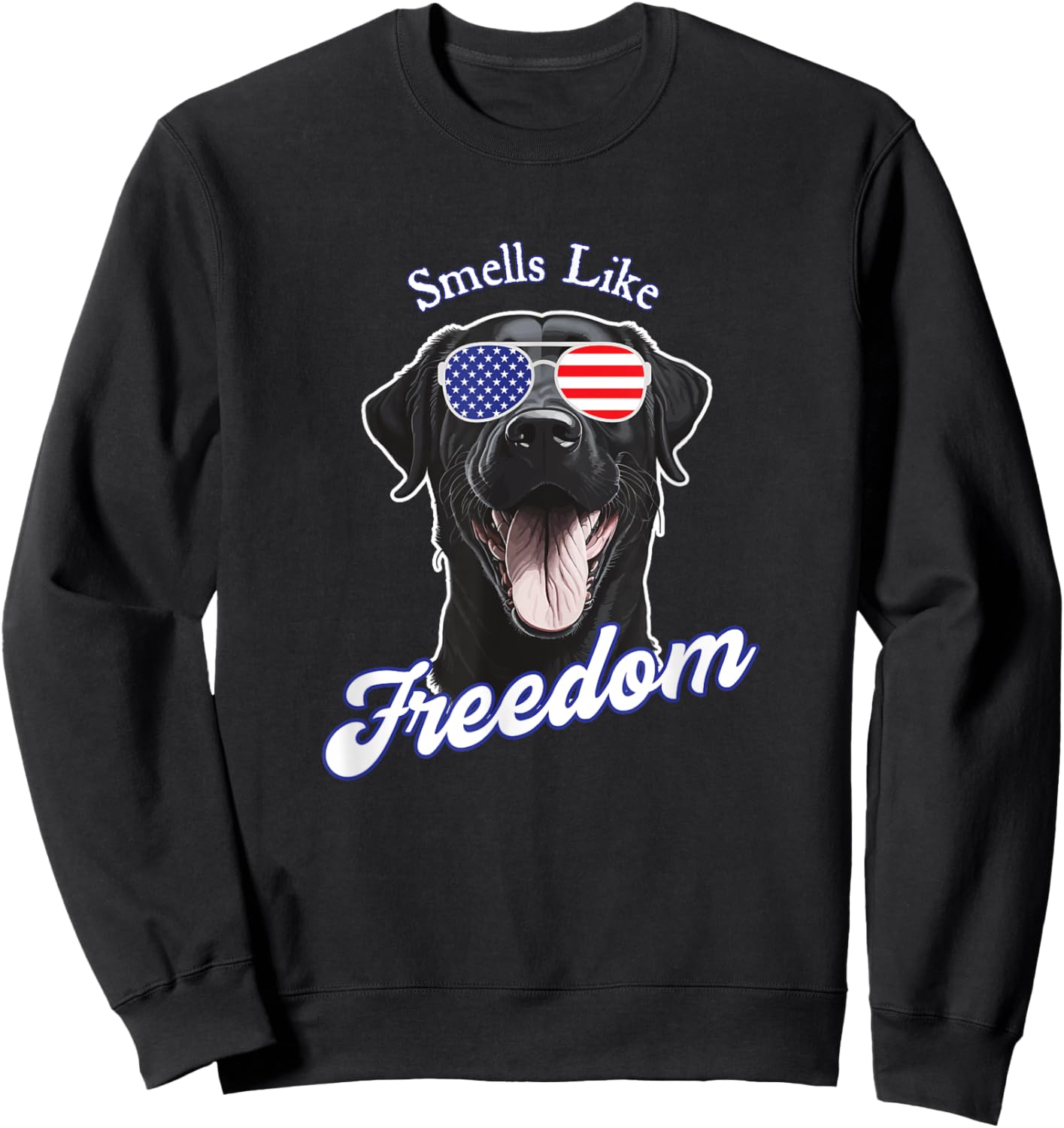 Black Lab American Flag Patriotic Vintage 4th of July Retro Sweatshirt - Sweatshirt | Black