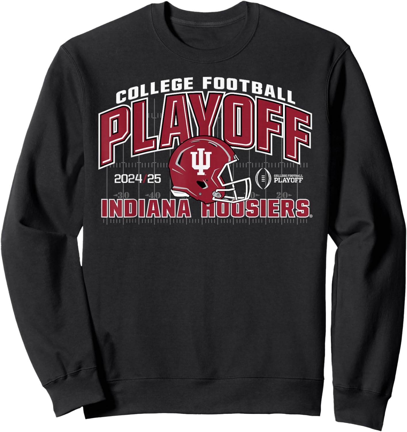 Elite Authentics Indiana Hoosiers -Adults Black Small Short Sleeve Sweatshirt - Sweatshirt | Black