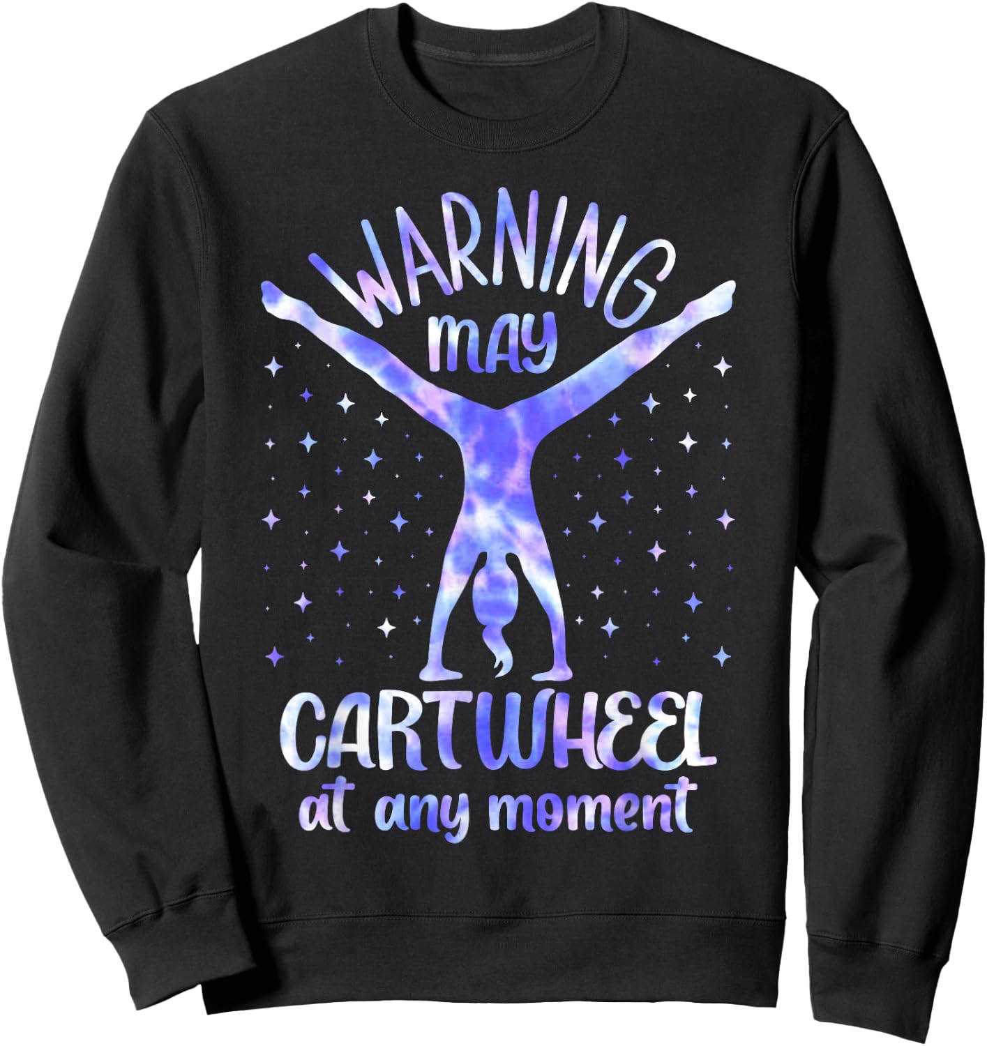 Cartwheel Gymnast Girl Tie Dye Gymnastic Girl Tumbling Sweatshirt - Sweatshirt | Black