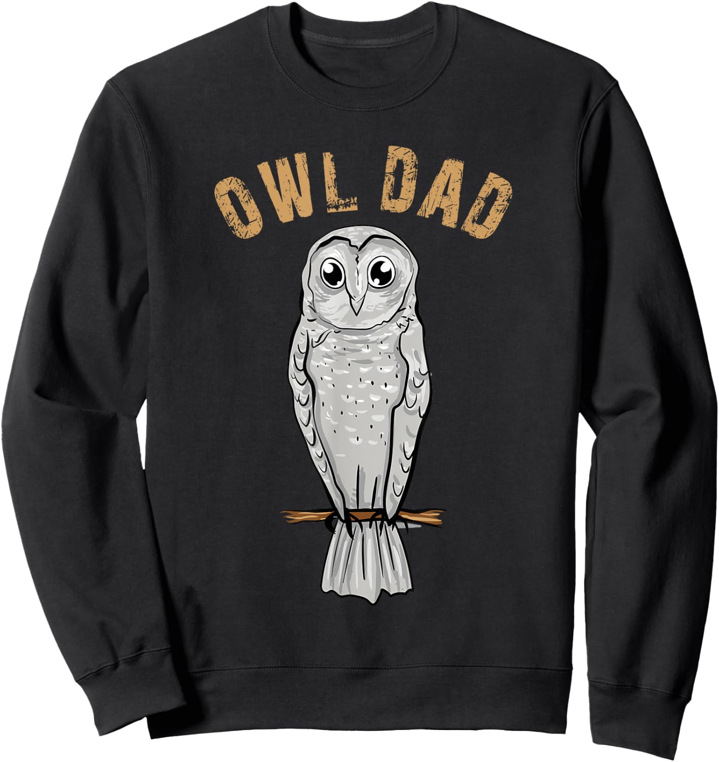 Owl Dad Lover Illustration Gift Owls Owner Gifts Sweatshirt - Sweatshirt | Black