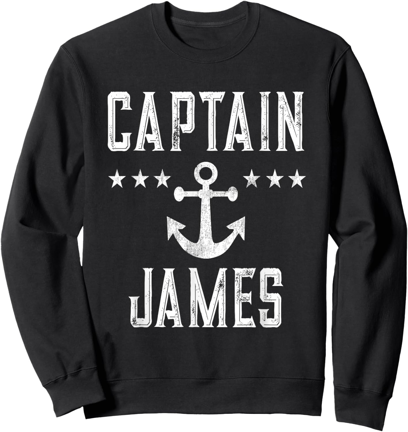 Vintage Captain James Family Cruise Lake Boat Sweatshirt - Sweatshirt | Black