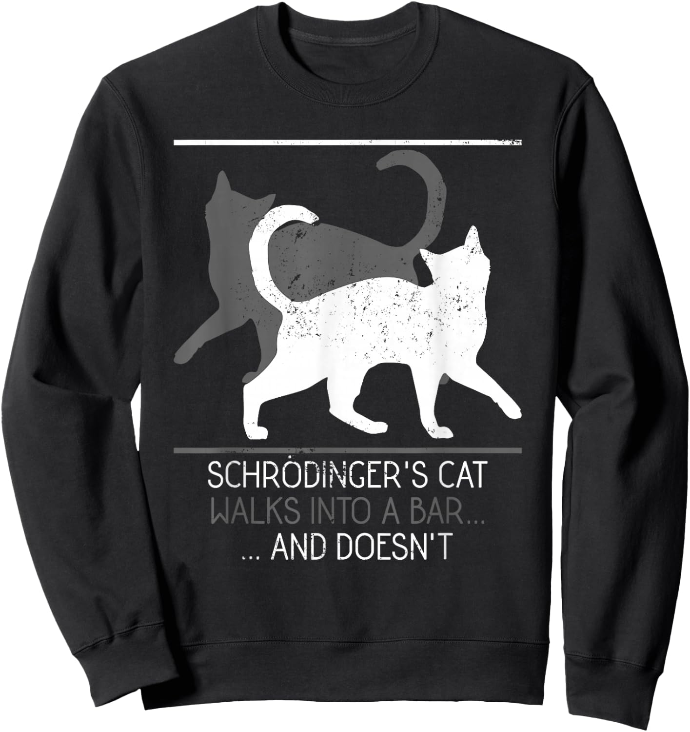 Funny Schrodingers Cat Physics Sweatshirt - Sweatshirt | Black