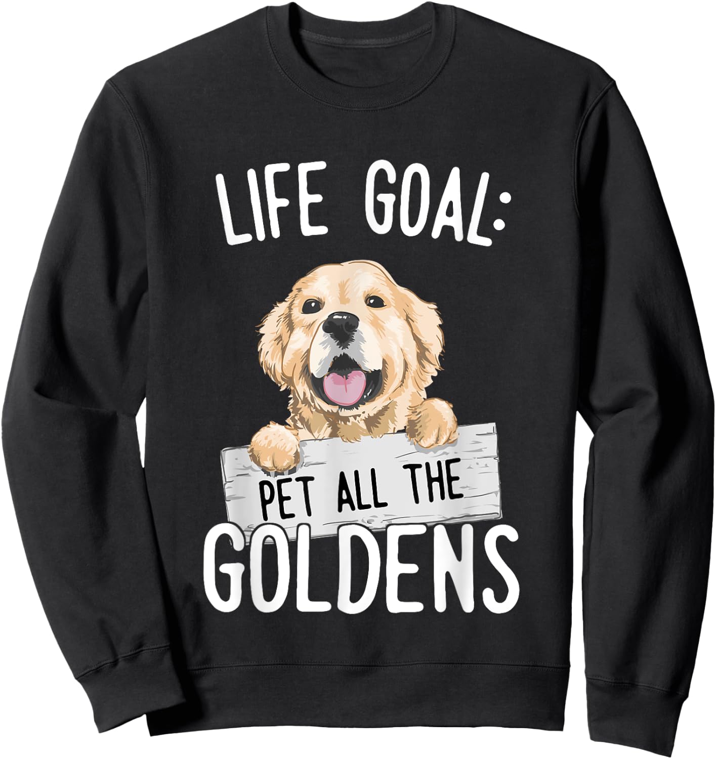 Pet all Goldens - Golden Retriever , Women and Kids Sweatshirt - Sweatshirt | Black