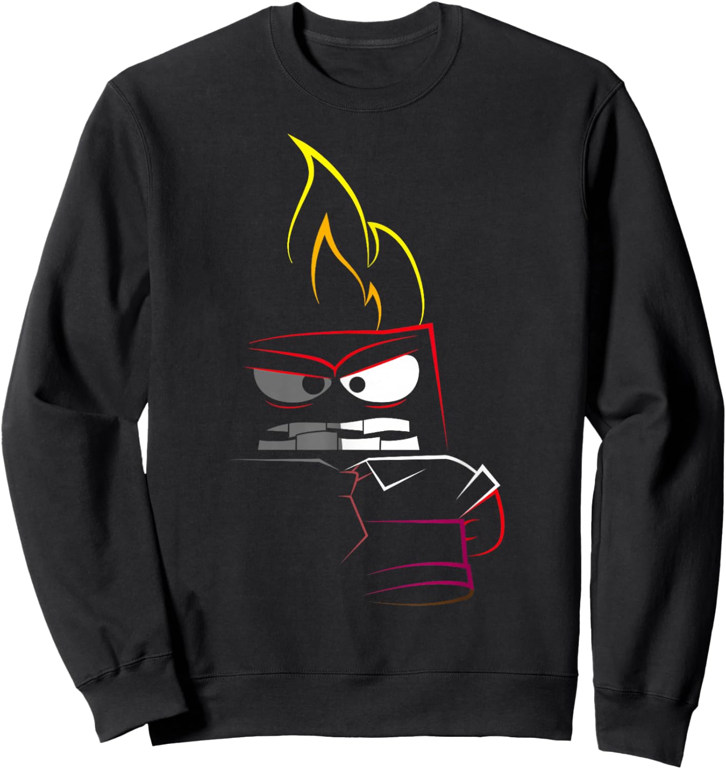 Disney Pixar Inside Out Fired Up Anger Outline Faded Sweatshirt - Sweatshirt | Black
