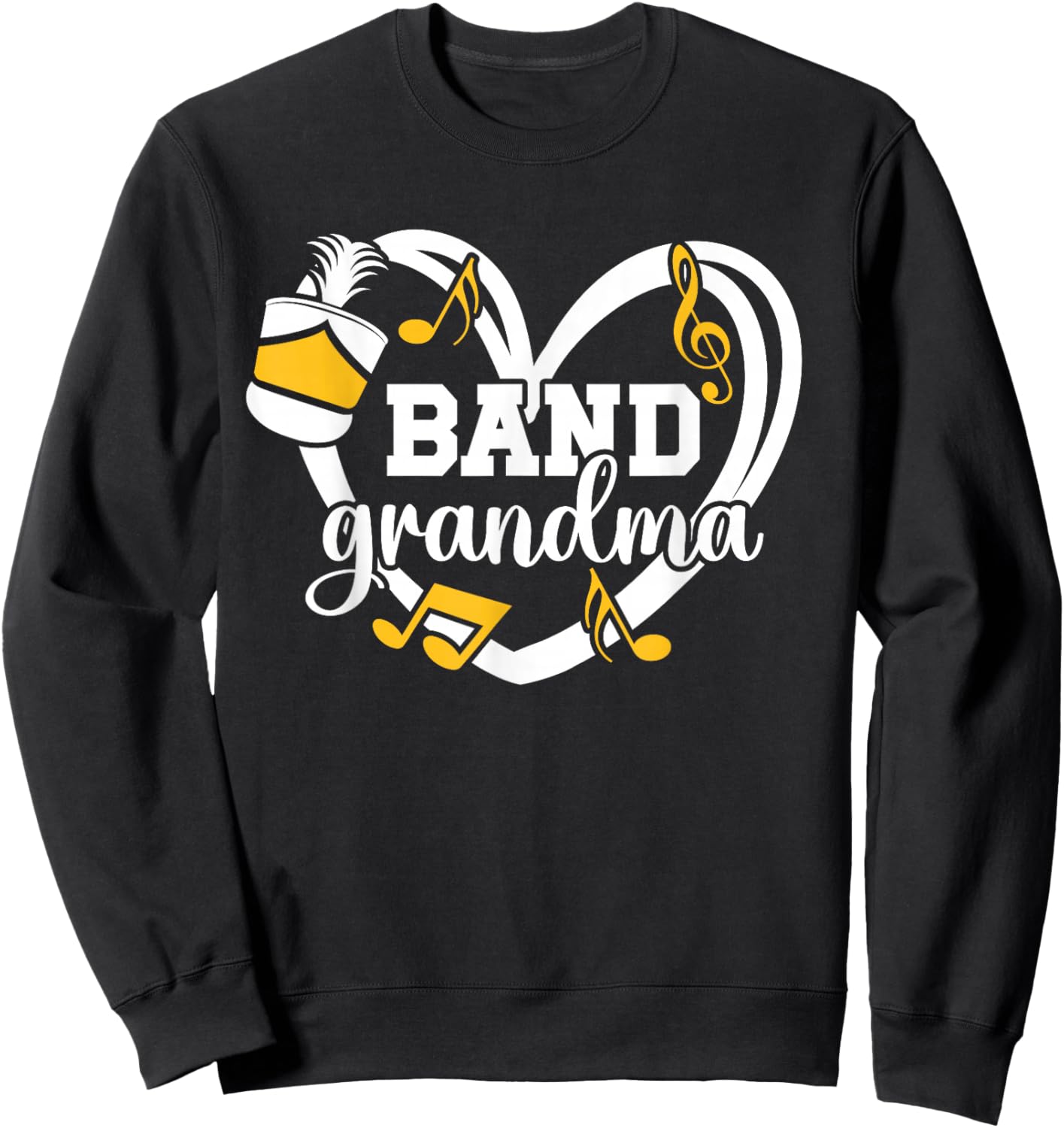 Band Grandma Heart Marching Band Grandma Sweatshirt - Sweatshirt | Black