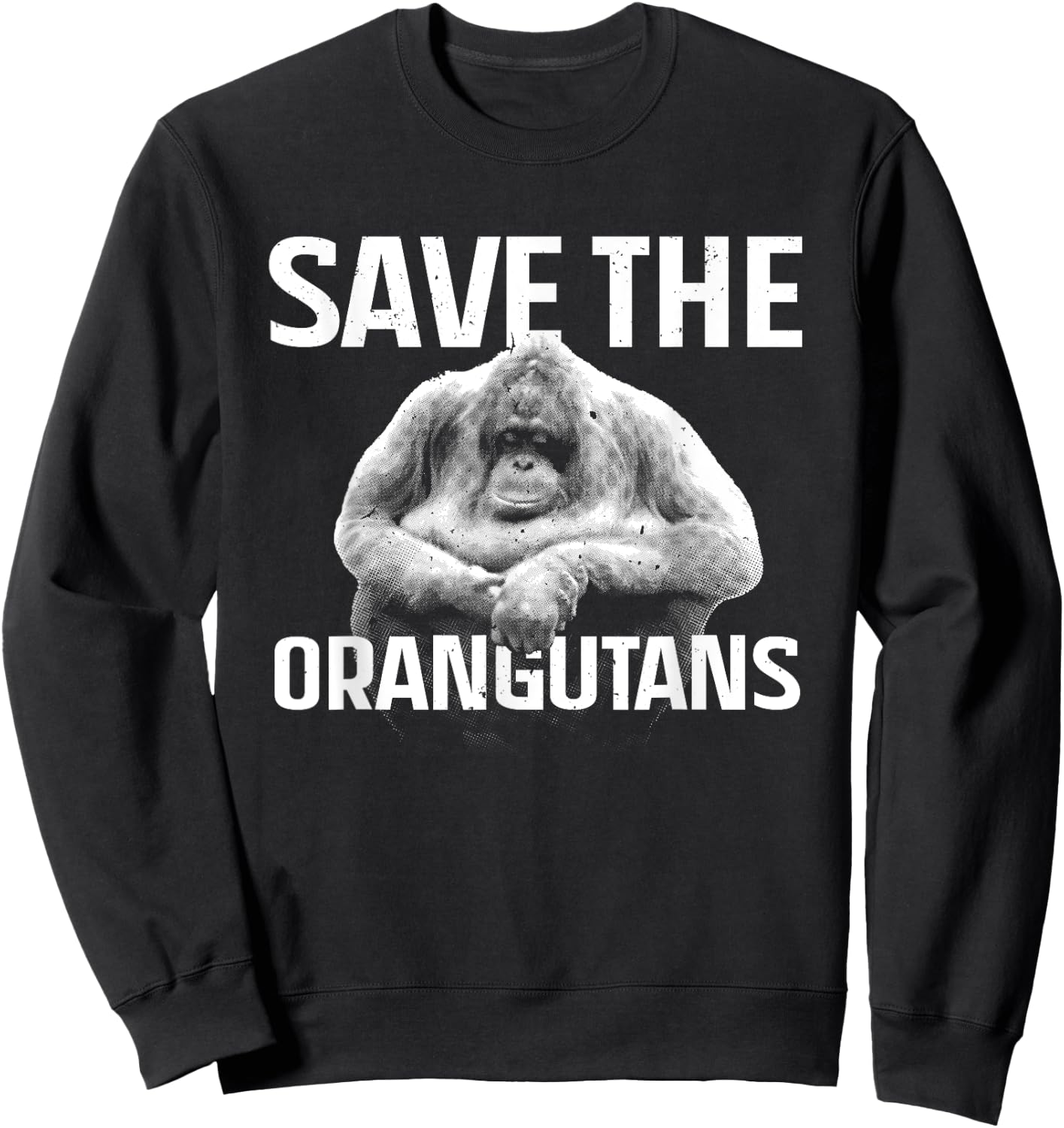 Funny Orangutan Art Women Orangutan Great Ape Lover Sweatshirt - Sweatshirt | Black