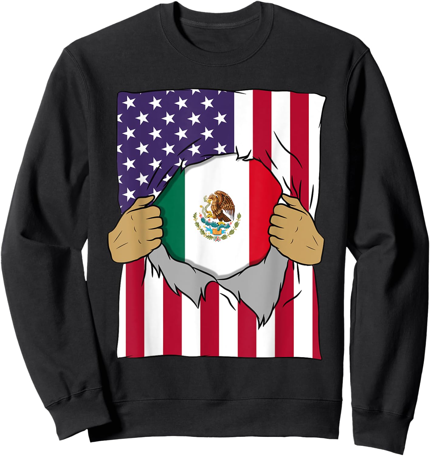 Mexico Flag Blood Inside Me Home Pride Mexican American Gift Sweatshirt - Sweatshirt | Black