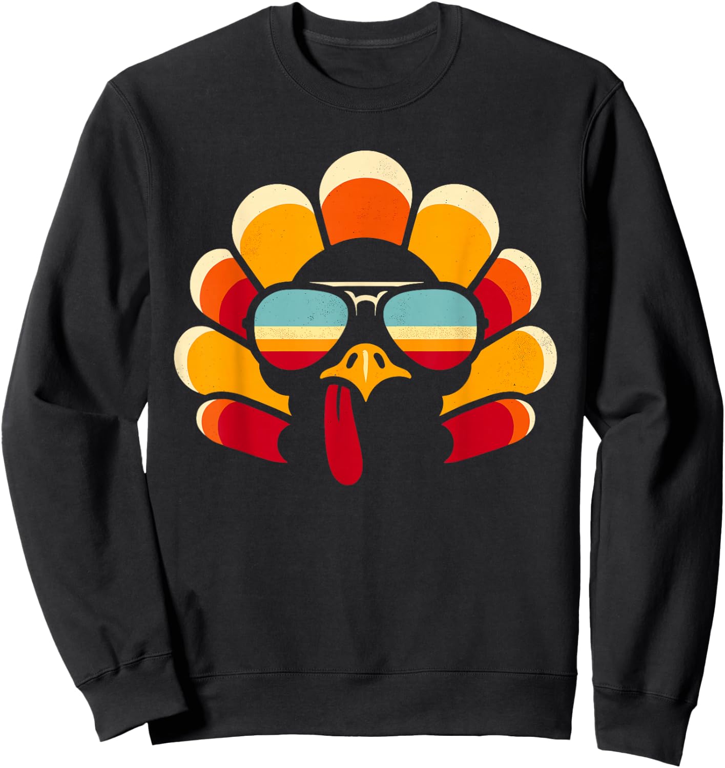Thanksgiving Turkey Face, Men Women Boys, Funny Thanksgiving Sweatshirt - Sweatshirt | Black