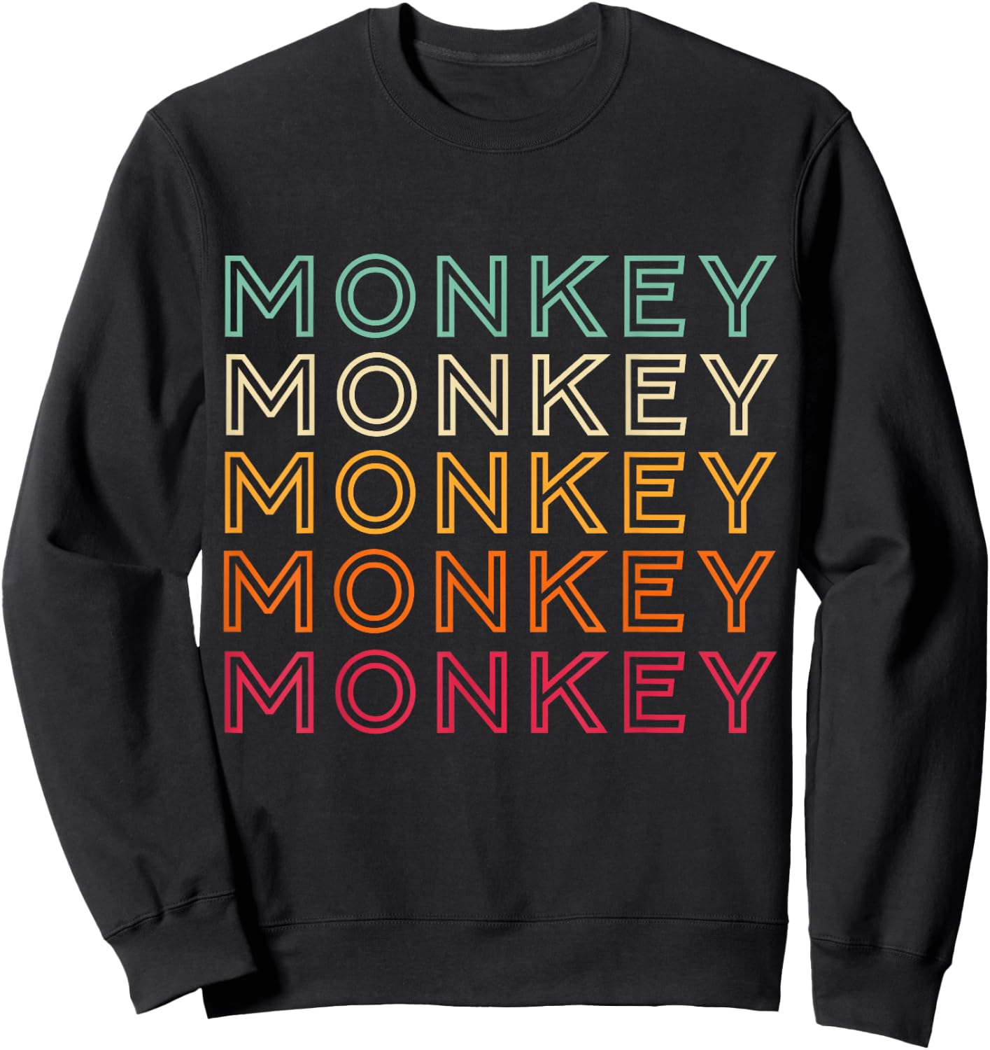 Funny Monkey Ape Gorilla Retro Monkey Sweatshirt - Sweatshirt | Black