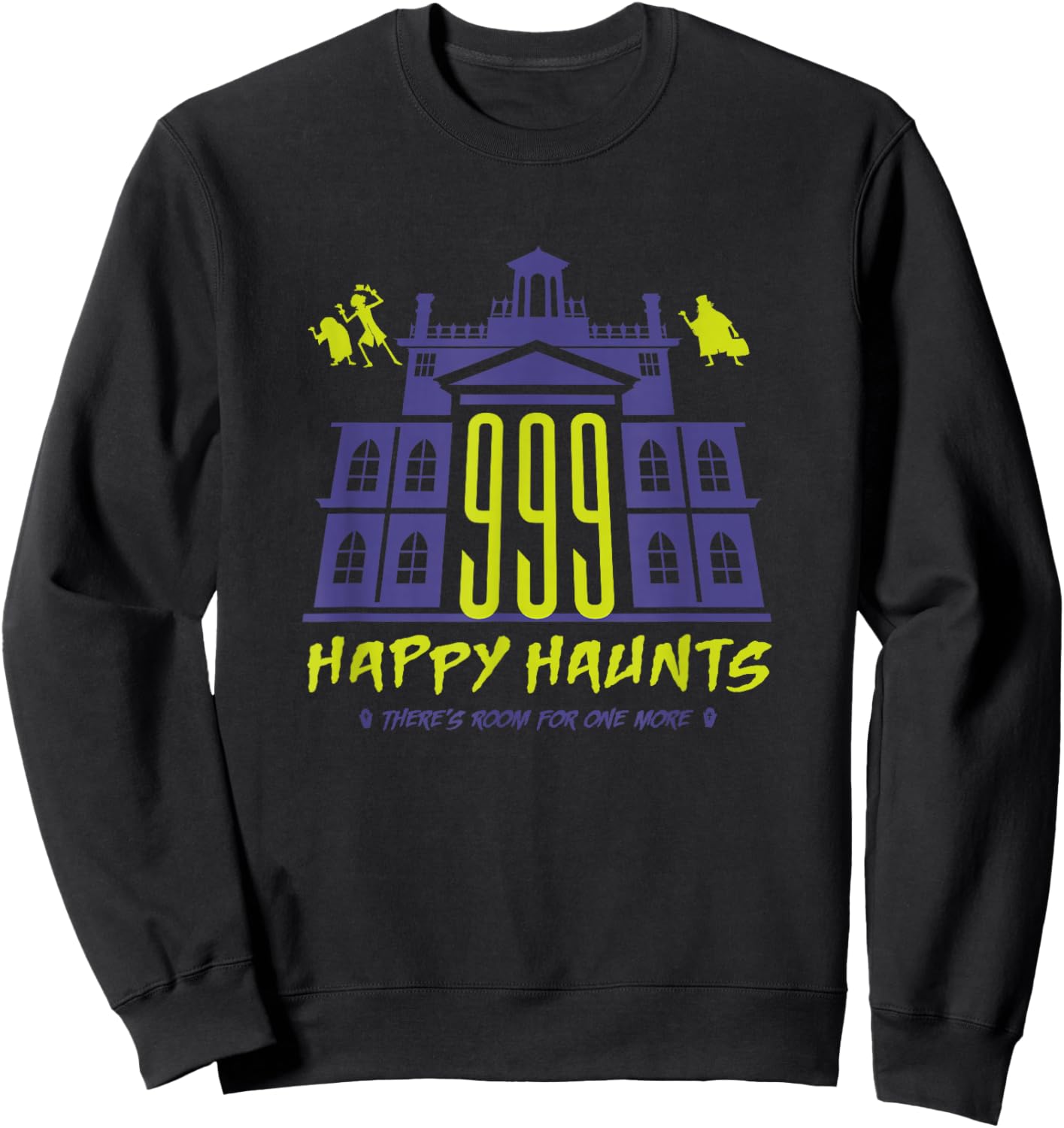 The Haunted Mansion 999 Happy Haunts Neon Chest Big Logo Sweatshirt - Sweatshirt | Black