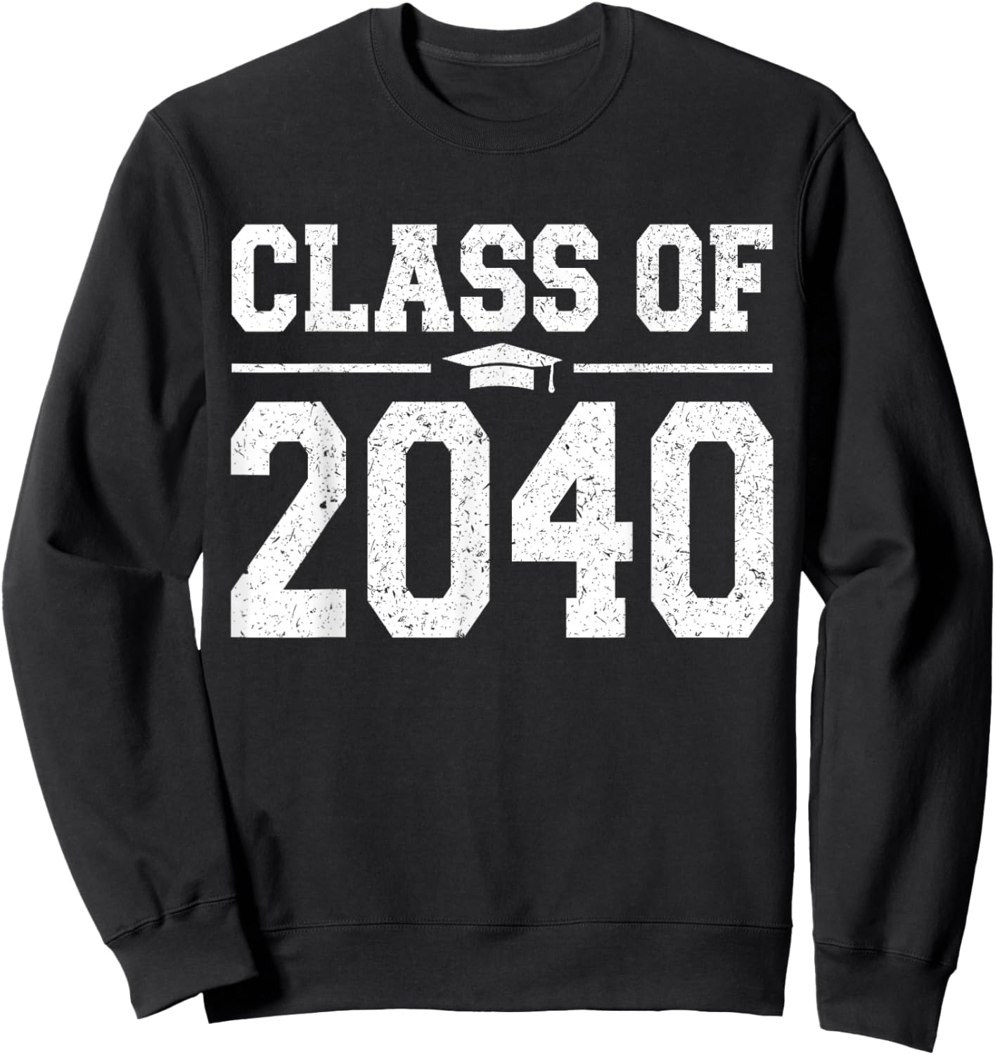 Class of 2040 Grow With Me Graduation Vintage Kindergarten Sweatshirt - Sweatshirt | Black