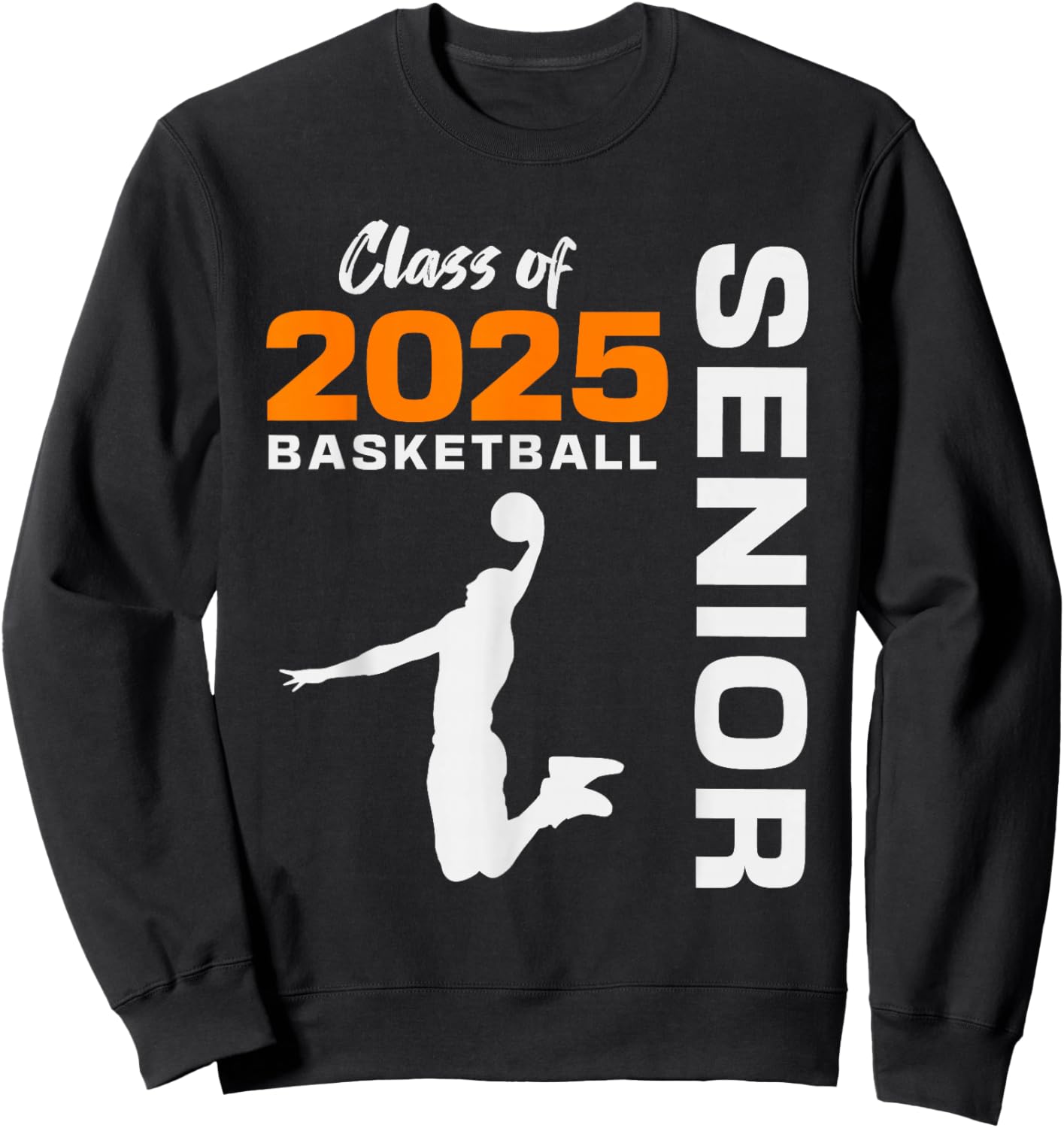 Basketball Senior Matching Class of 2025 Senior Basketball Sweatshirt - Sweatshirt | Black