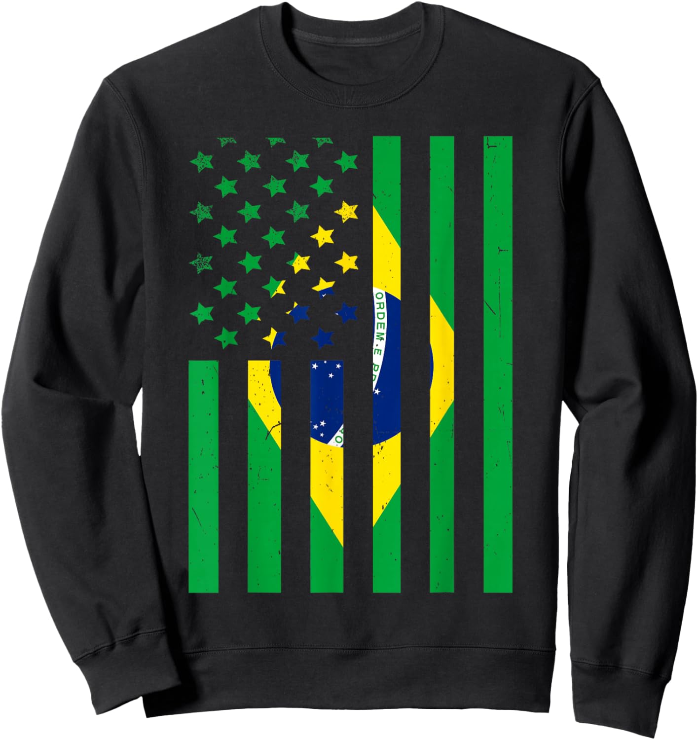 Brazil American USA Flag Brazilian Pride Sweatshirt - Sweatshirt | Black