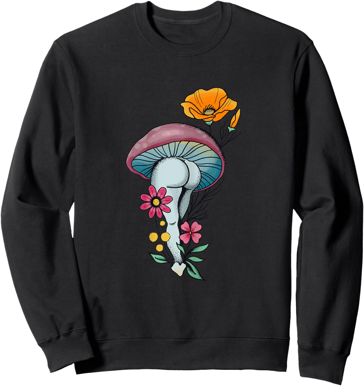 Sexy Mushroom Clothing Mushroom Collector Funny Graphic Gift Sweatshirt - Sweatshirt | Black
