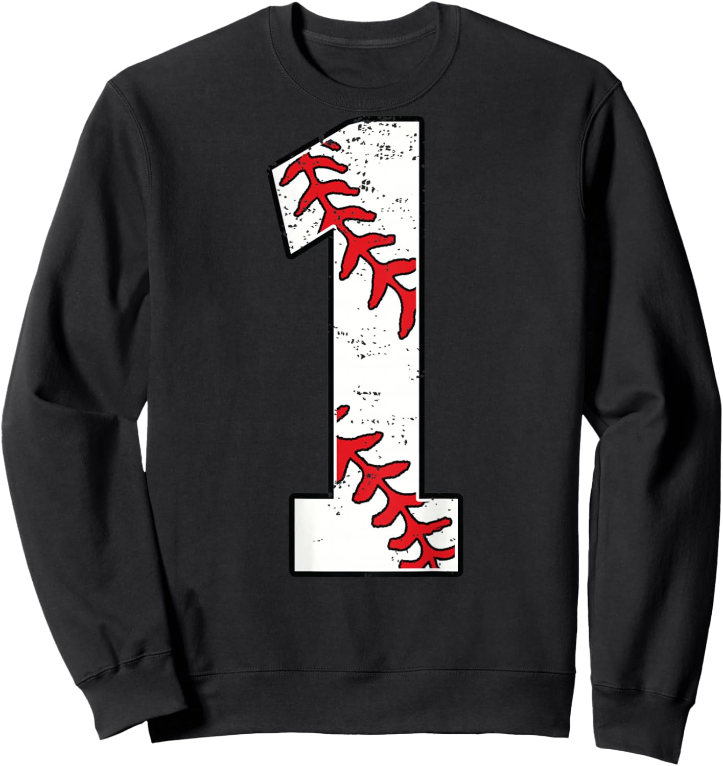 Number #1 Baseball Jersey Number 1 Print On Back Sweatshirt - Sweatshirt | Black