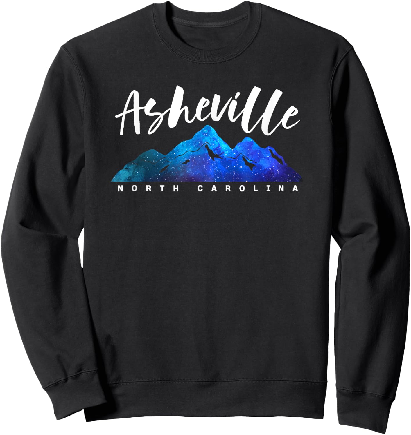 ASHEVILLE NORTH CAROLINA Camping Hiking Skiing Family Trip Sweatshirt - Sweatshirt | Black