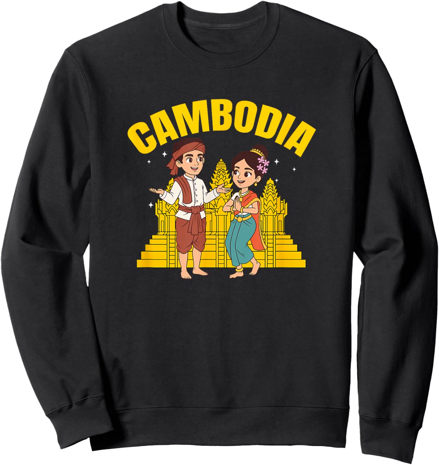Cambodia Boy Cambodian Apsara Khmer Girl Sweatshirt - Sweatshirt | Black